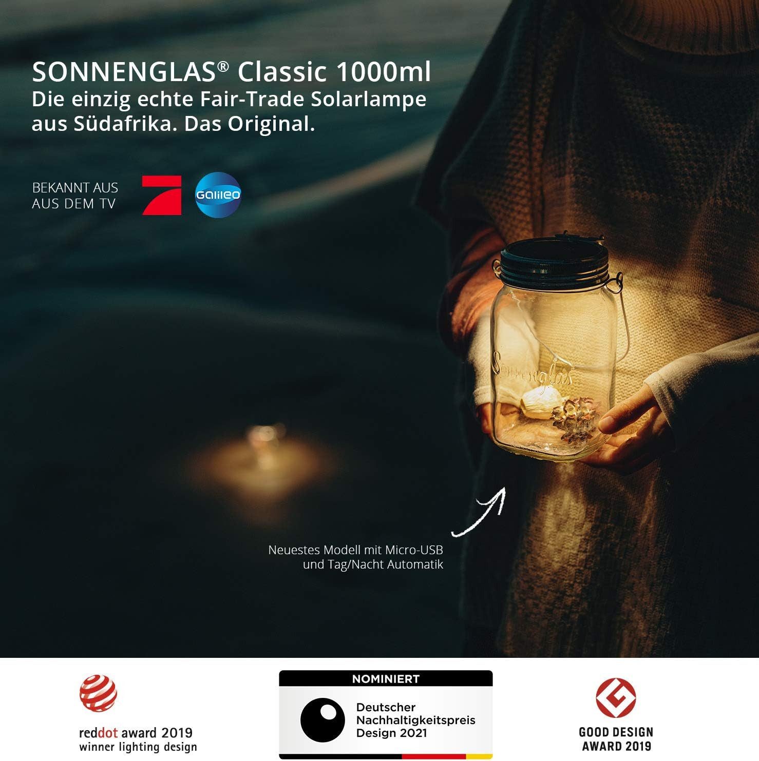 SONNENGLAS LED Solarleuchte SONNENGLAS, Original Solarlampe aus Südafrika, günstig online kaufen