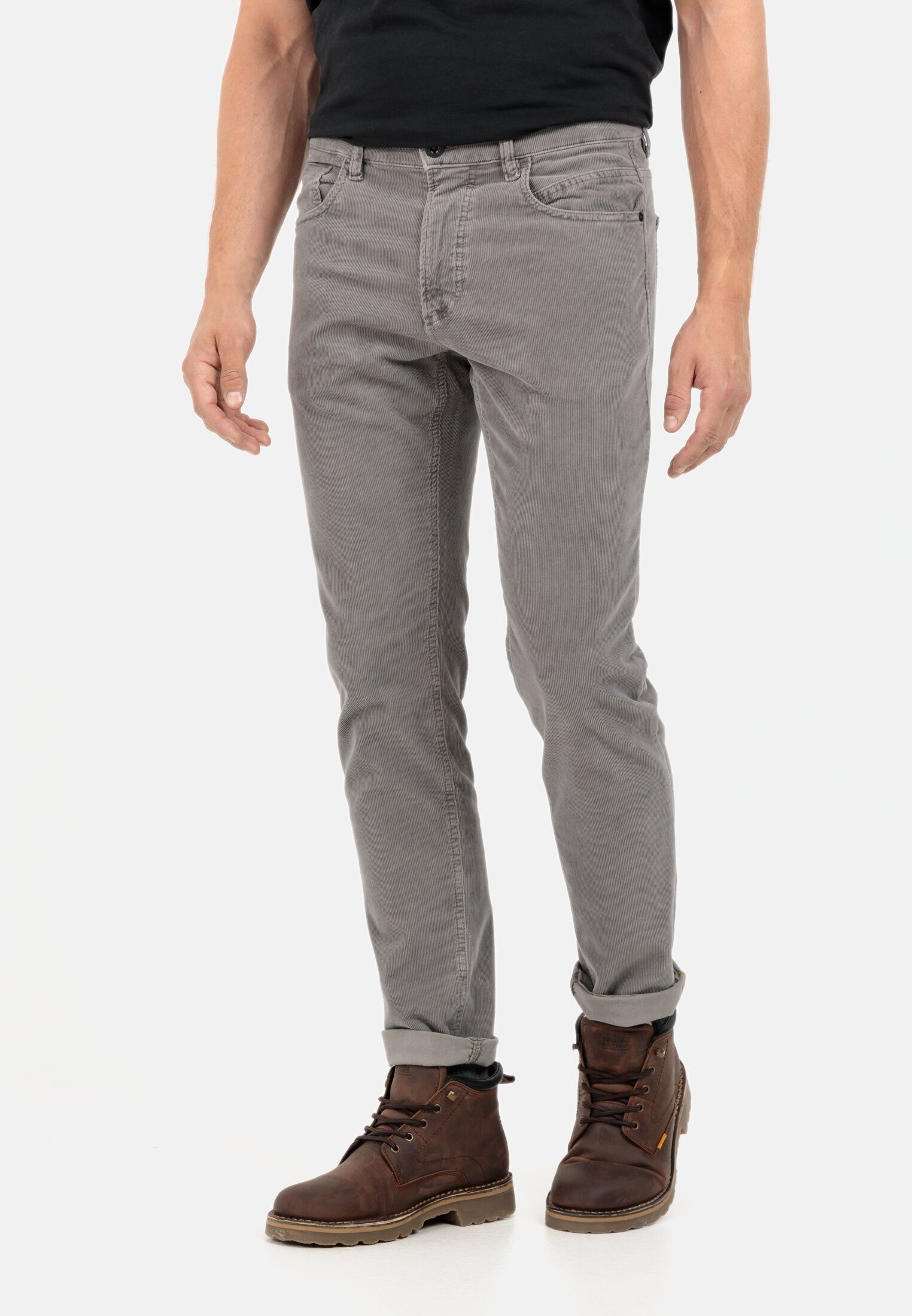 camel active 5-Pocket-Jeans 5-Pocket Cordhose Regular Fit Grau