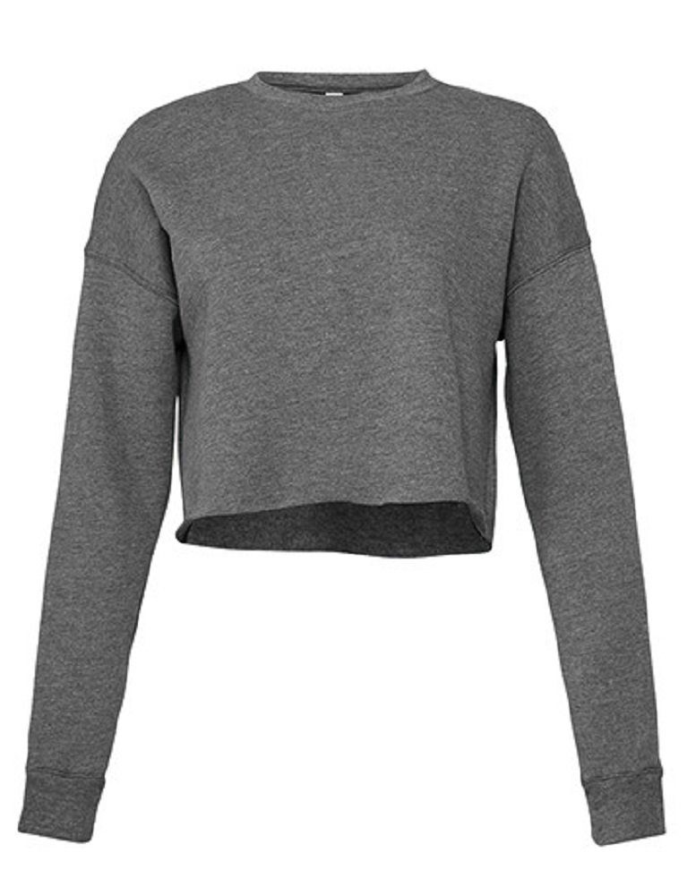 Bella Sweatshirt bauchfreies Damen Sweatshirt / Langarm Shirt für Frauen  und Mädchen Innen Fleece, weiter geschnitten