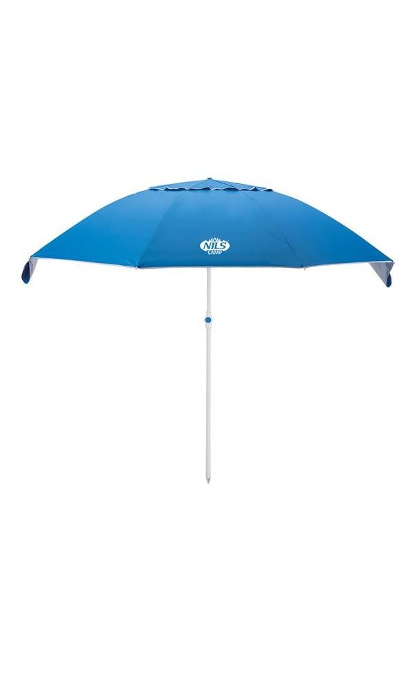 NILS CAMP Sonnenschirm Strandschrim NC7822 XL (UV-Schutz) blau - 220x190x125cm