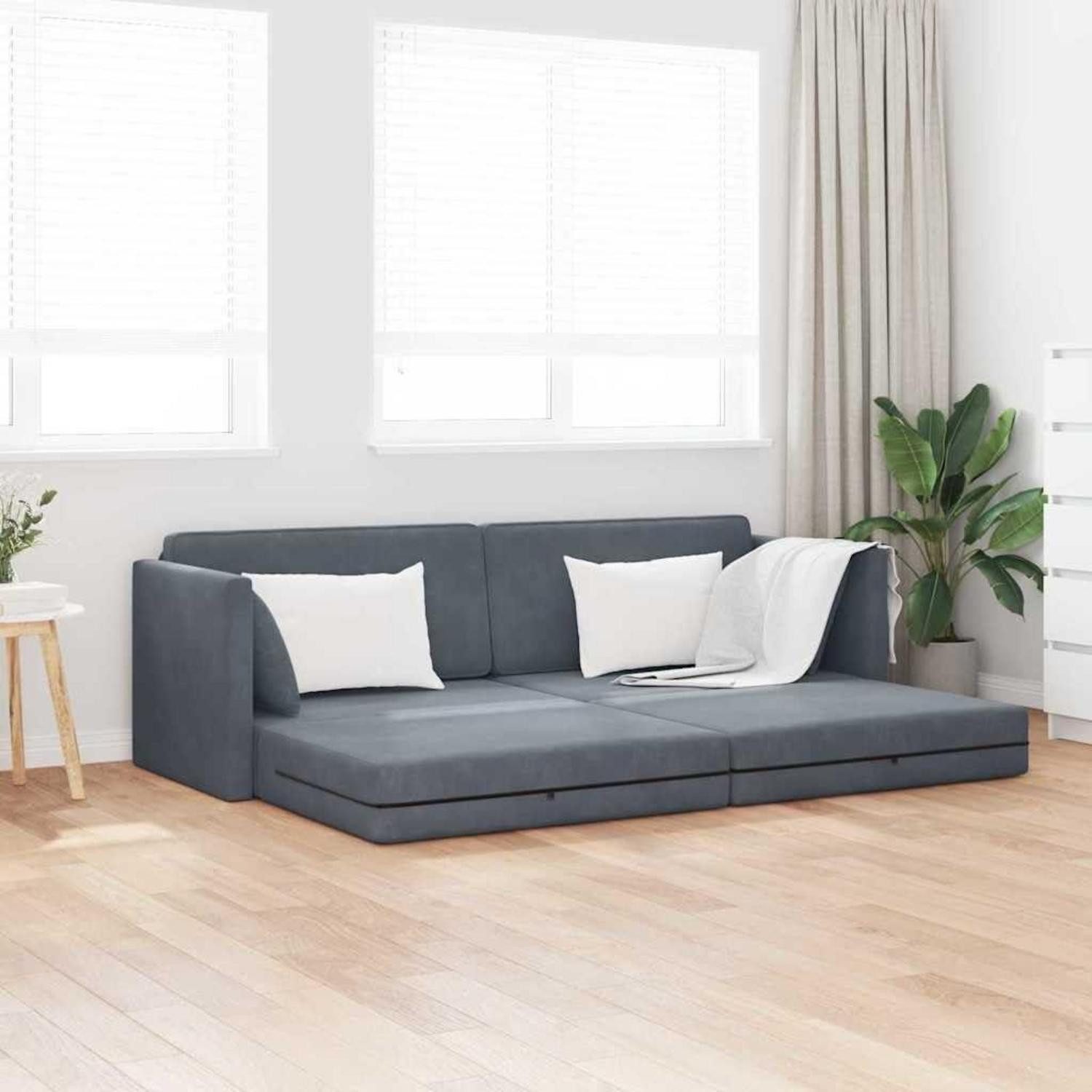 LuxusKollektion Schlafsofa Schlafsofa Bodensofa Klappbar Armrest 213 x 76 x 77 cm Dunkelgrau