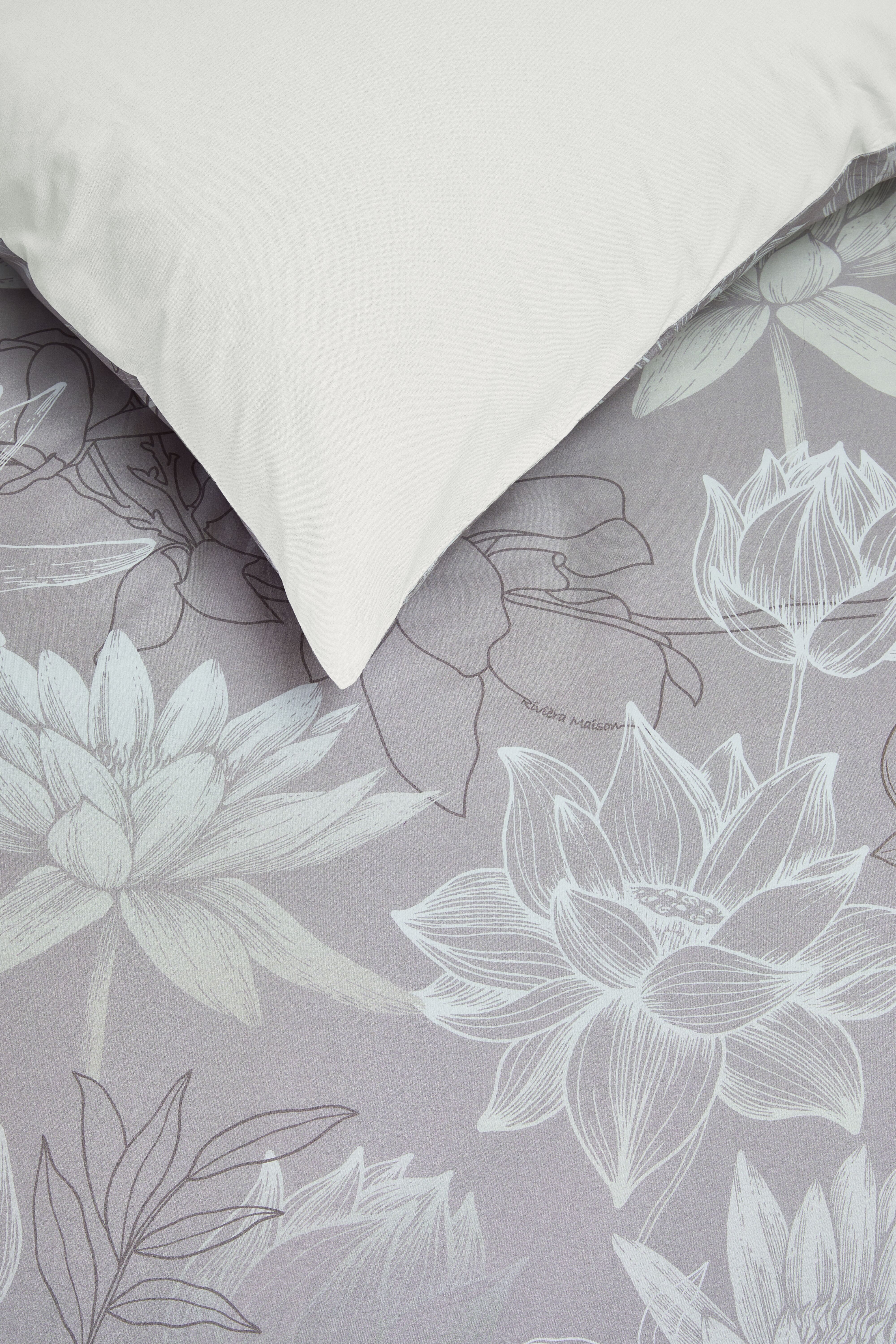 Rivièra Maison Bettwäsche Amelia 135x200 + 1x80x80 cm Blumen mit Reißverschluss atmungsaktiv, Baumwolle, 2 teilig, Baumwolle, atmungsaktiv & hautfreundlich, Reißverschluss, 118 g/m²