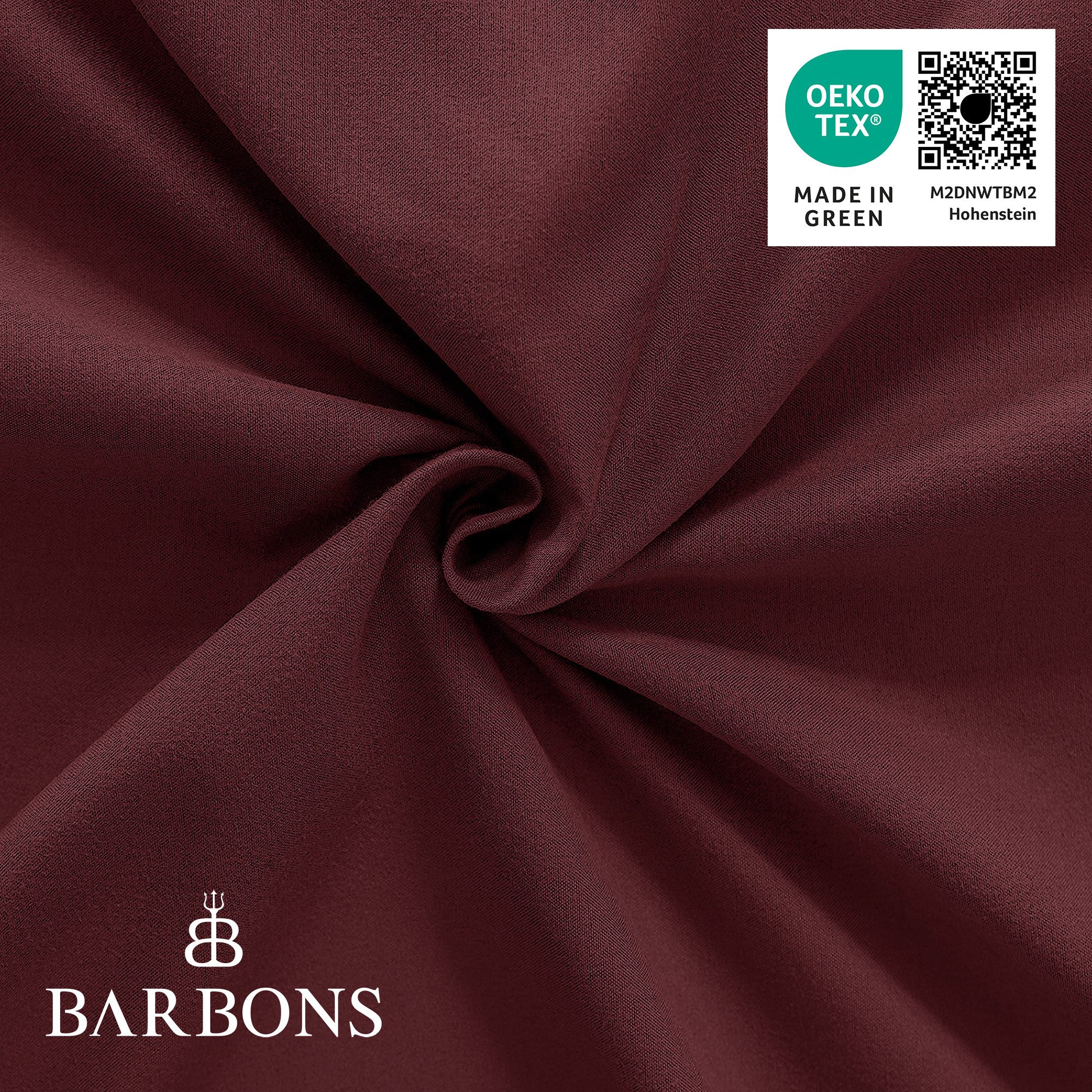 BARBONS Spannbettlaken Jersey Bettlaken, 145 g/m² Spannbetttuch, bis zu 25cm Höhe, Topper, Jersey aus 100% Baumwolle, Gummizug: rundum, (1 Stück), Rundumgummi,  – Bild 5 von 5