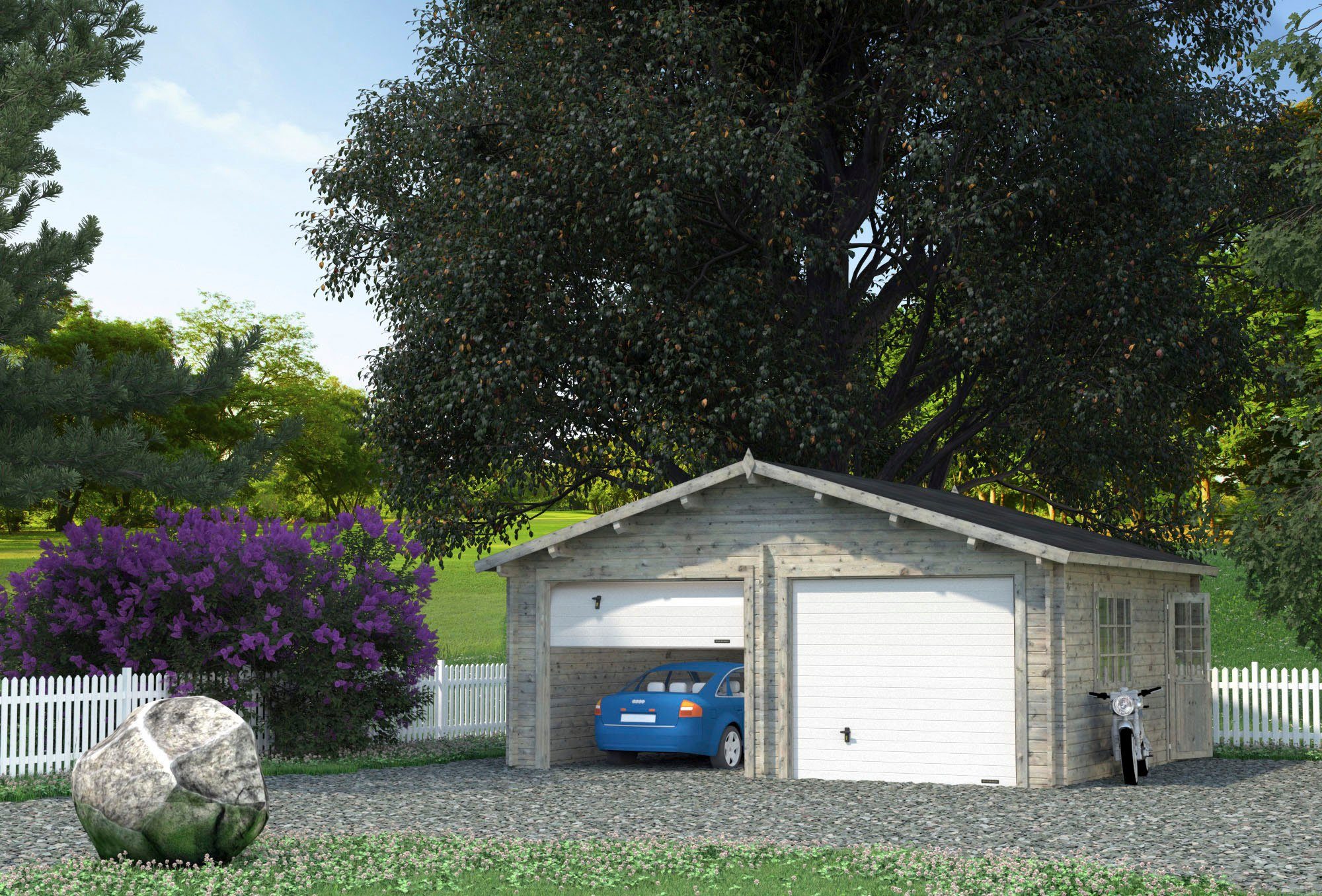 Garage cm, Sektionaltor, 629x565x310 grau Palmako Roger, BxTxH: mit