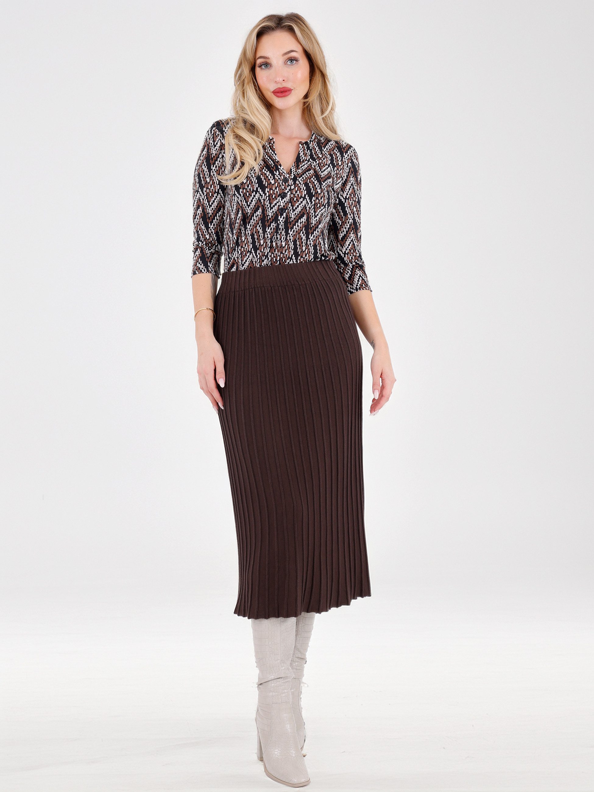 YC Fashion & Style Strickrock Rippstrick Rock in Midilänge – elastischer Bu günstig online kaufen