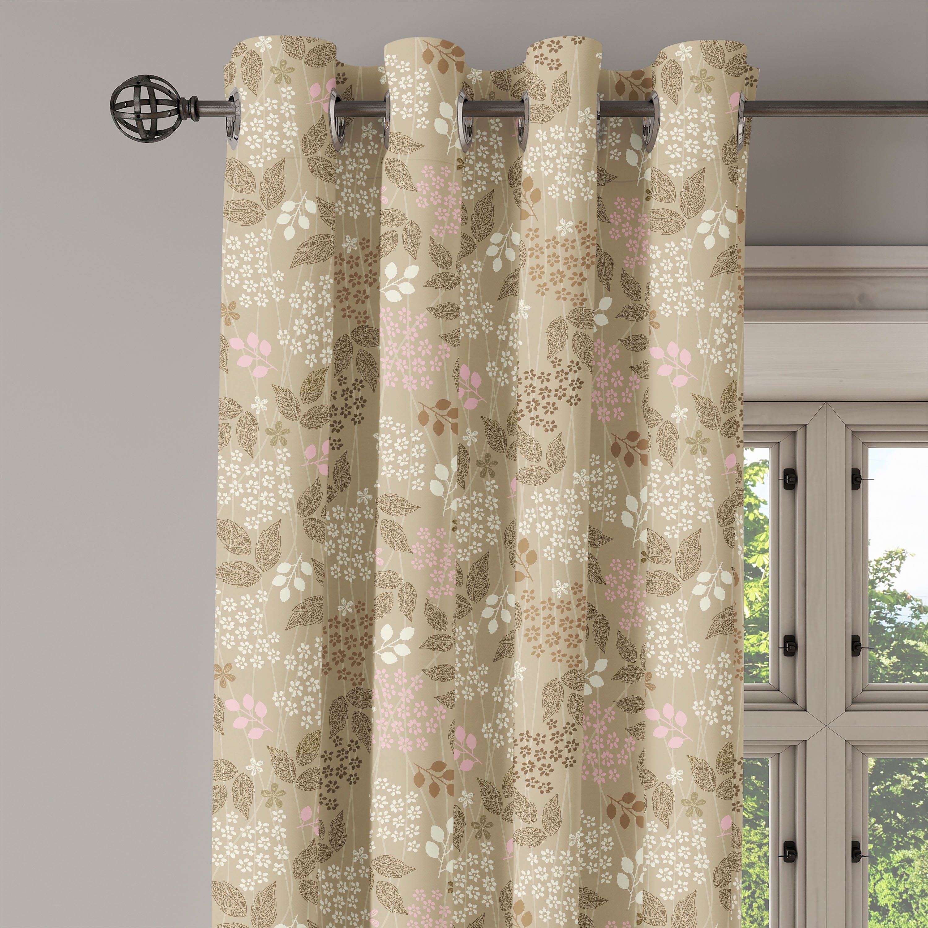 Gardine Dekorative 2-Panel-Fenstervorhänge für Verziert Abakuhaus, Romantische Gänseblümchen Wohnzimmer, Blumen Schlafzimmer