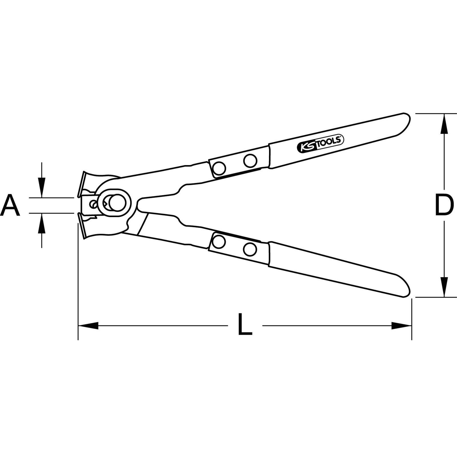 Thumbnail - KS Tools Flachzange KS TOOLS Klemmzange mit Ohrniederhalter 260 mm - 115.1050