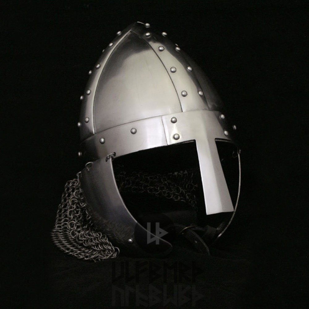 Ritter-Kostüm Nasalhelm mit Wangenklappen und Brünne, 2 mm - schaukampftauglich