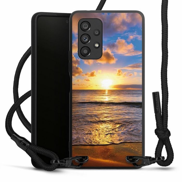 DeinDesign Handyhülle Meer Sonnenuntergang Strand Strand Samsung Galaxy A53 5G Premium Handykette Hülle mit Band