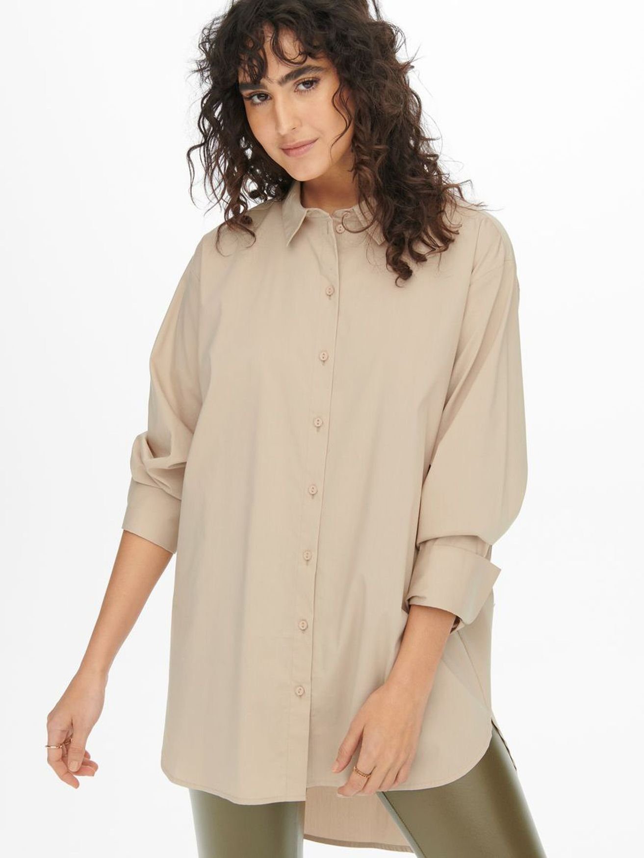 Alle Preise reduziert JACQUELINE de YONG Freizeit Shirt in Bluse Hemd Blusenshirt 3699 Beige-2 Design (1-tlg)