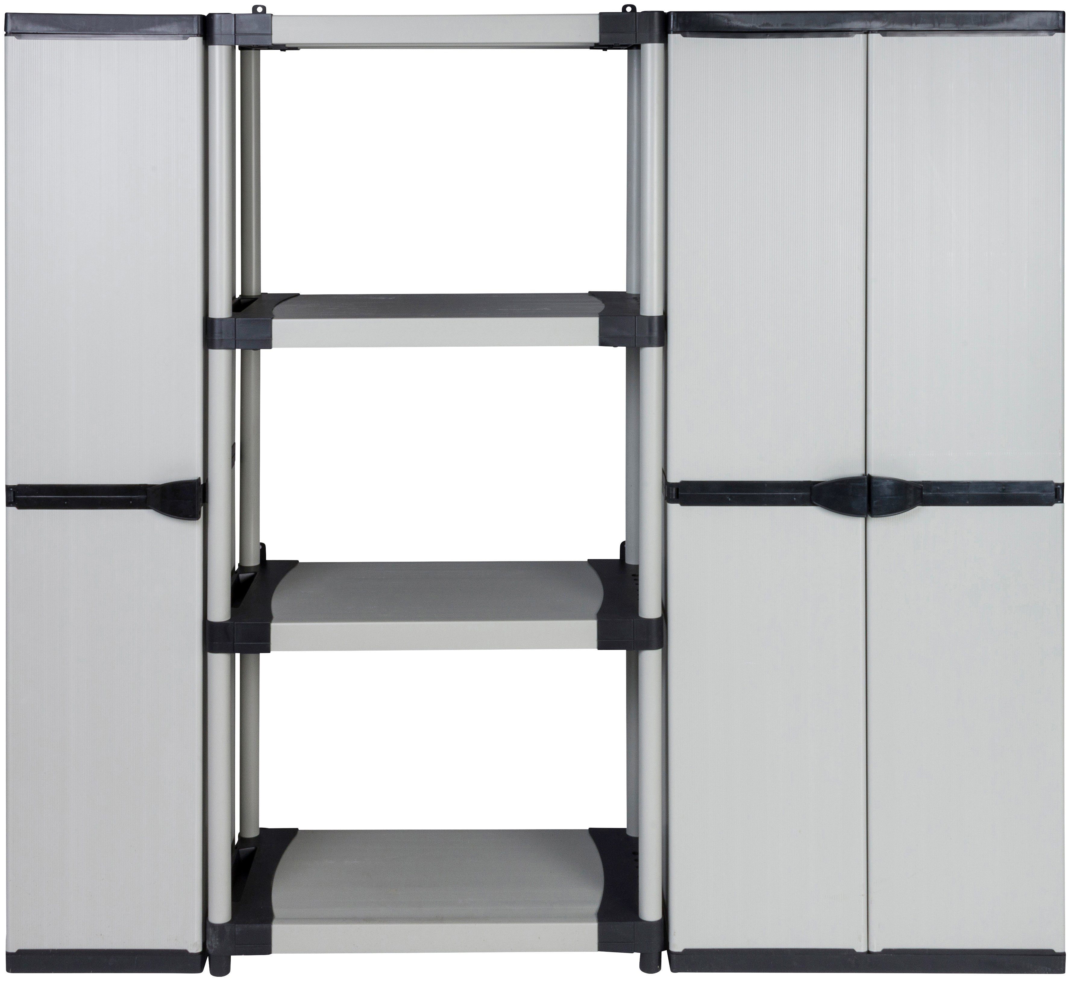 Kreher Werkzeugschrank Armadio (Set) B/T/H: 182x40x168 cm, abschließbar,  Schrank-Regal-Kombimation aus hochwertigem und robustem Kunststoff (PVC)