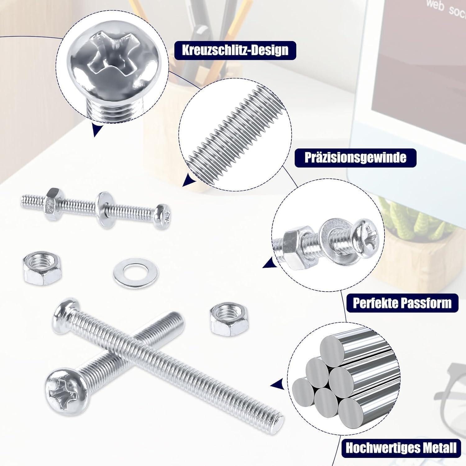 LuxusKollektion Schrauben-Set Schrauben Set M3-M5 930tlg Linsenkopf Kreuzschlitz