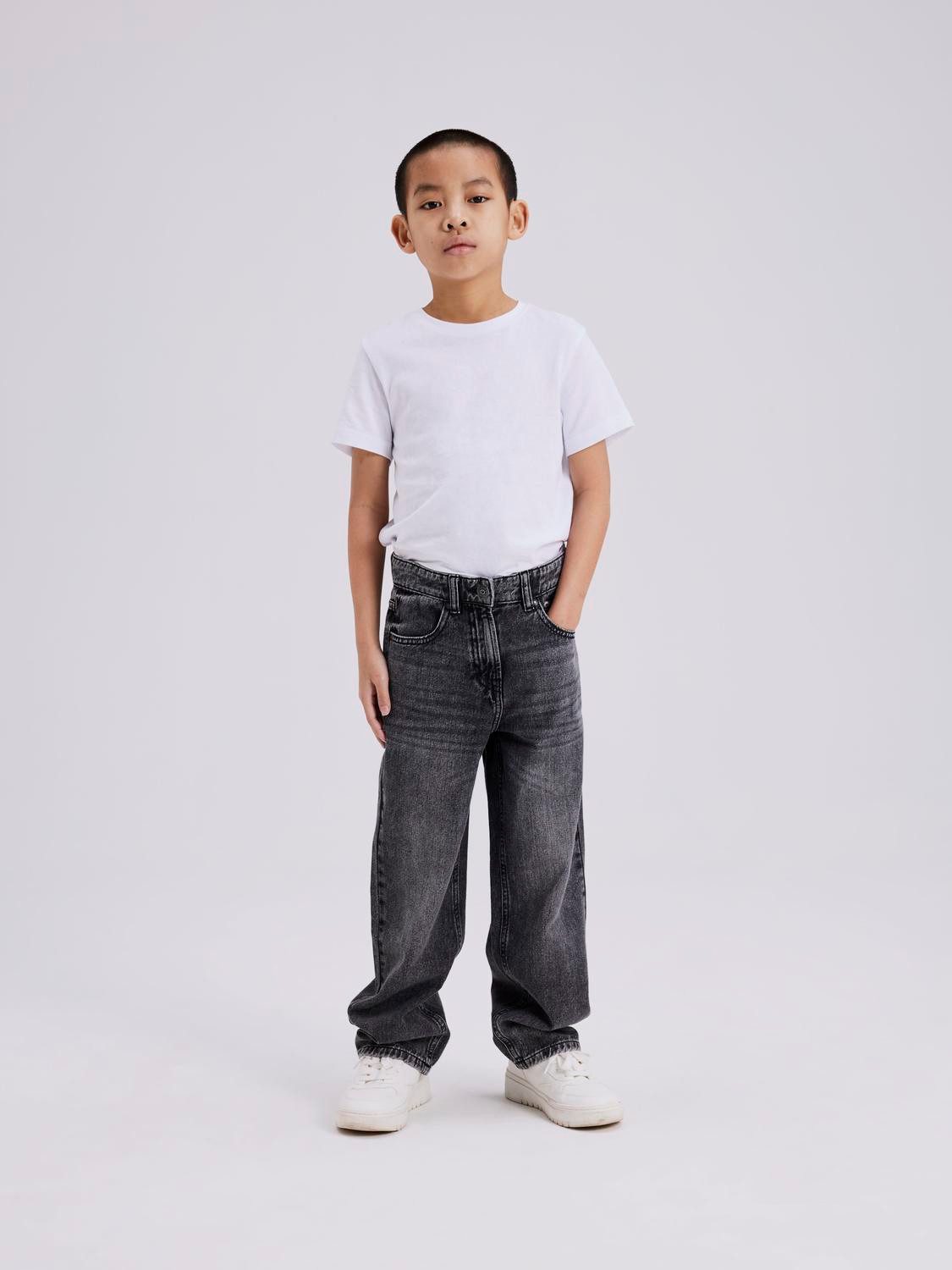 Name It Straight-Jeans NKMRYAN – Jeans mit geradem Bein, strapazierfähig unifarben, casual, straight fit, Denim/Jeans