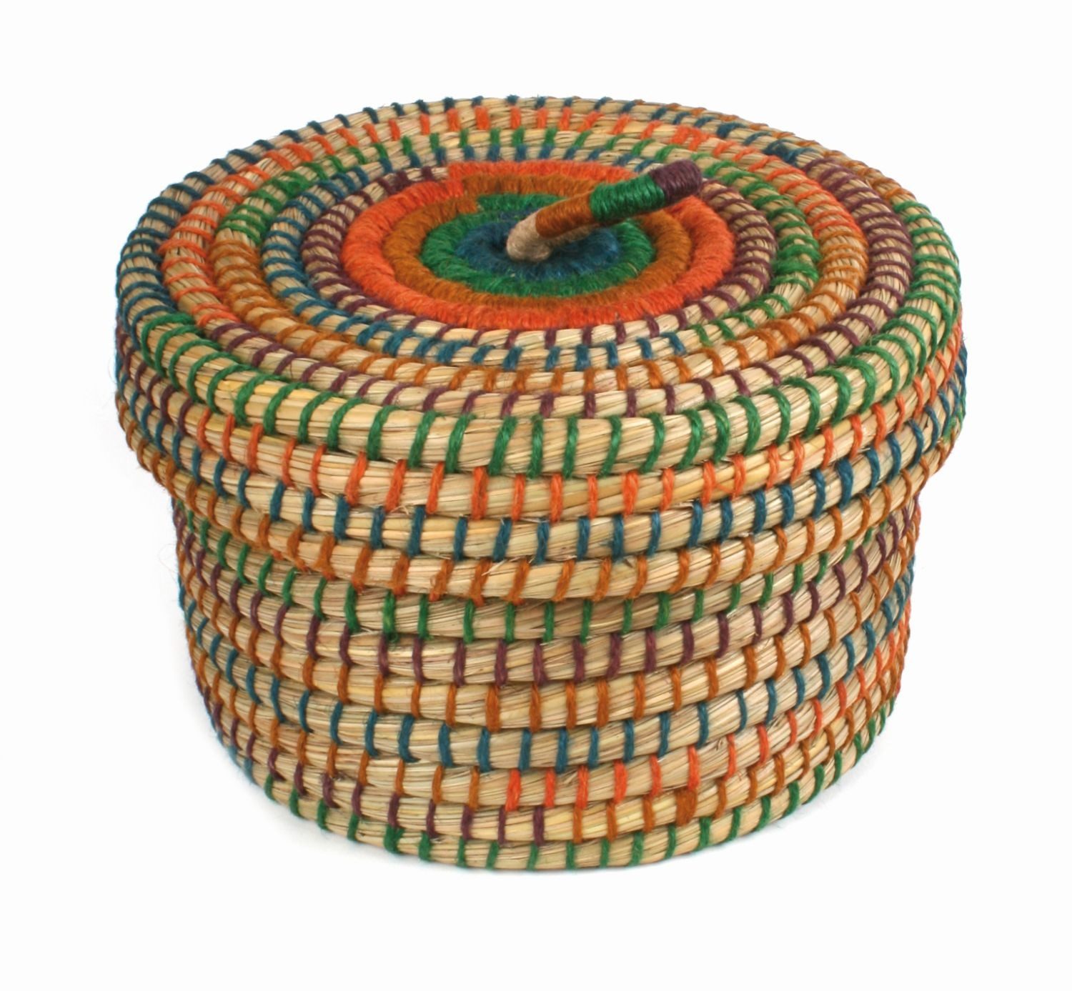 El Puente Aufbewahrungskorb Korb mit Deckel, Handmade, Handmade