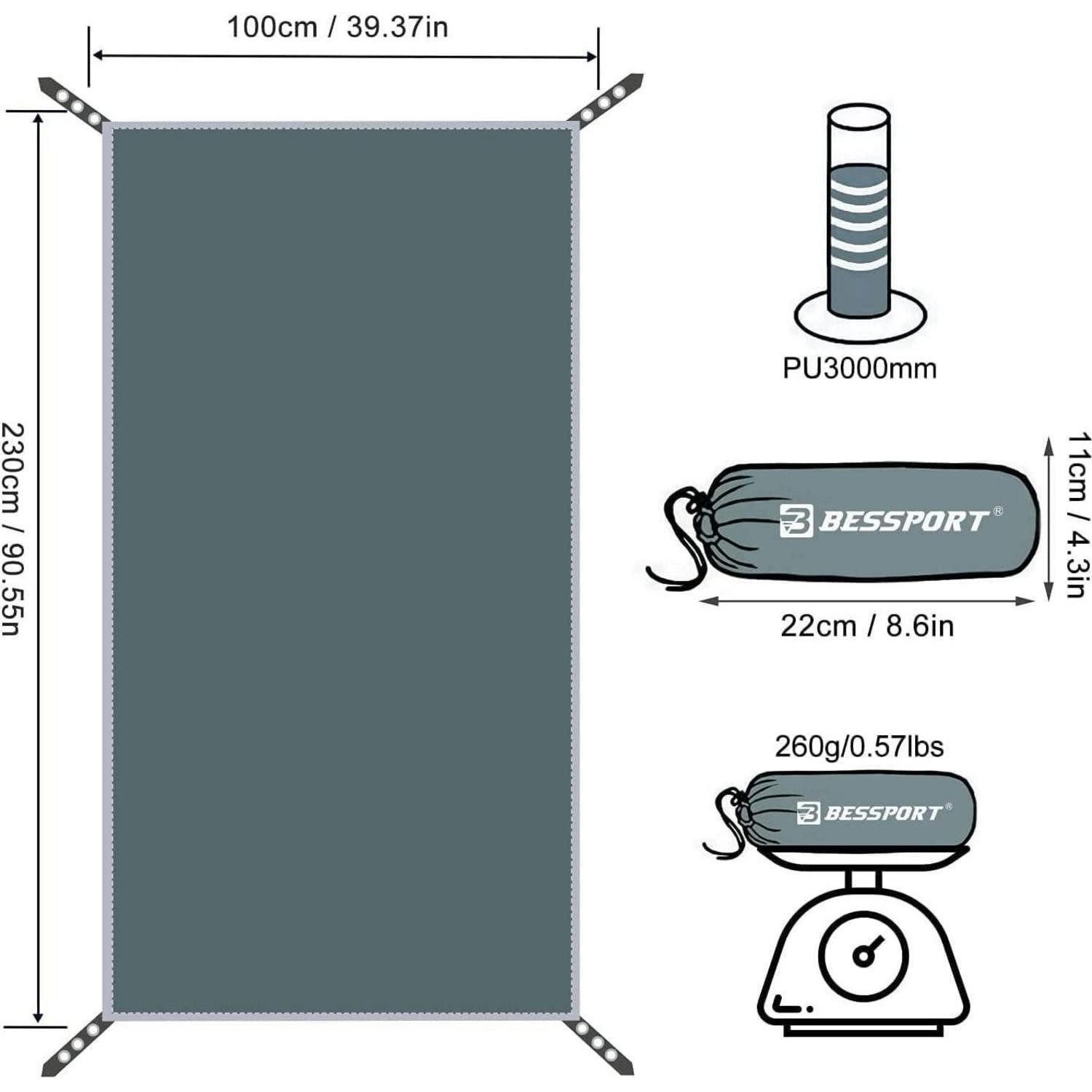 LuxusKollektion Zeltunterlage Zeltplane wasserdicht 210D Camping Tarp Oxford Tuch Unterlage