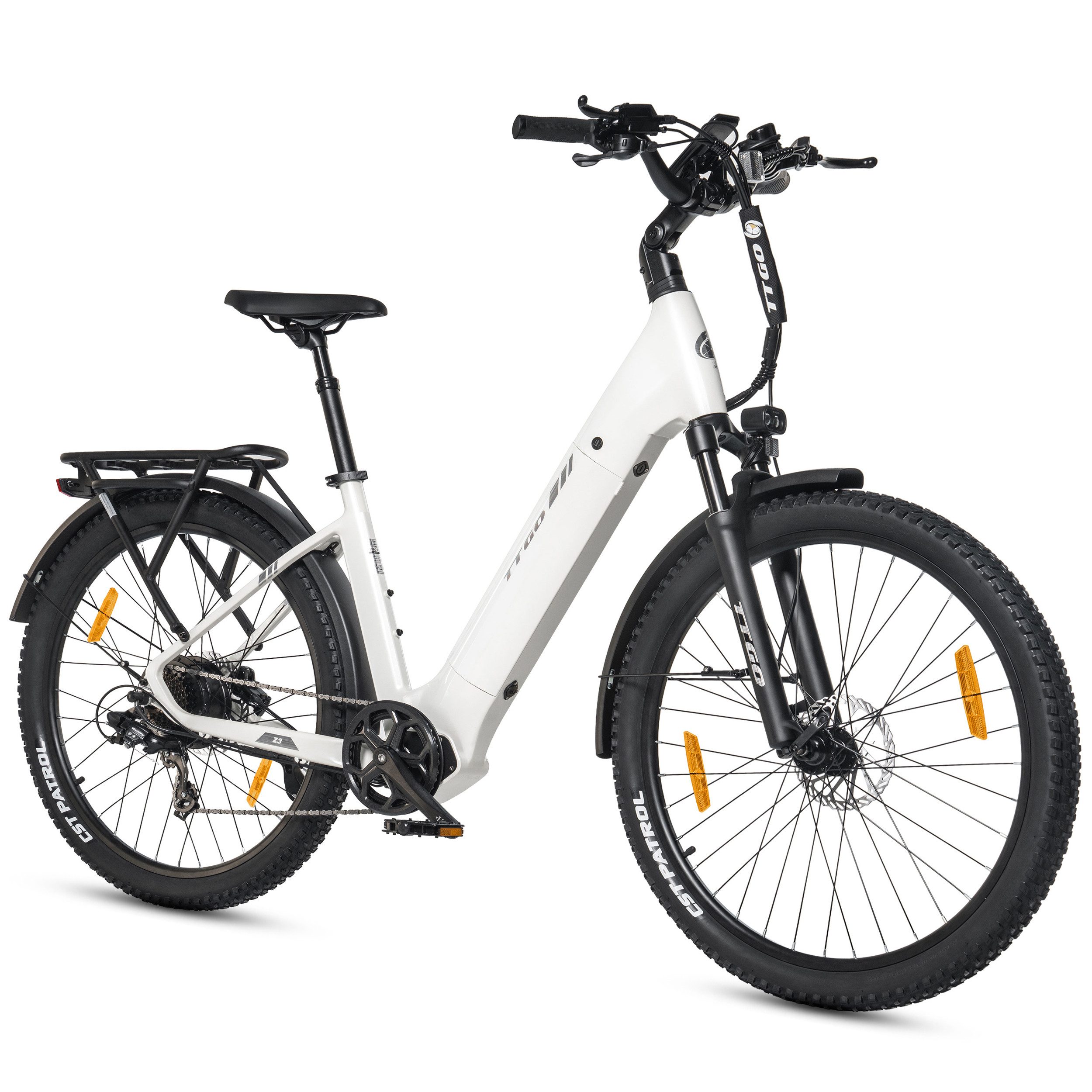 TTGO E-Bike Cityrad 28 Zoll, 70Nm Hinterradmotor, bis zu 120km, Federsattelstütze, 7 Gang SHIMANO, Kettenschaltung, Heckmotor, 720 Wh, Z3, Farbdisplay, Elektrofahrrad für Damen und Herren, Pedelec