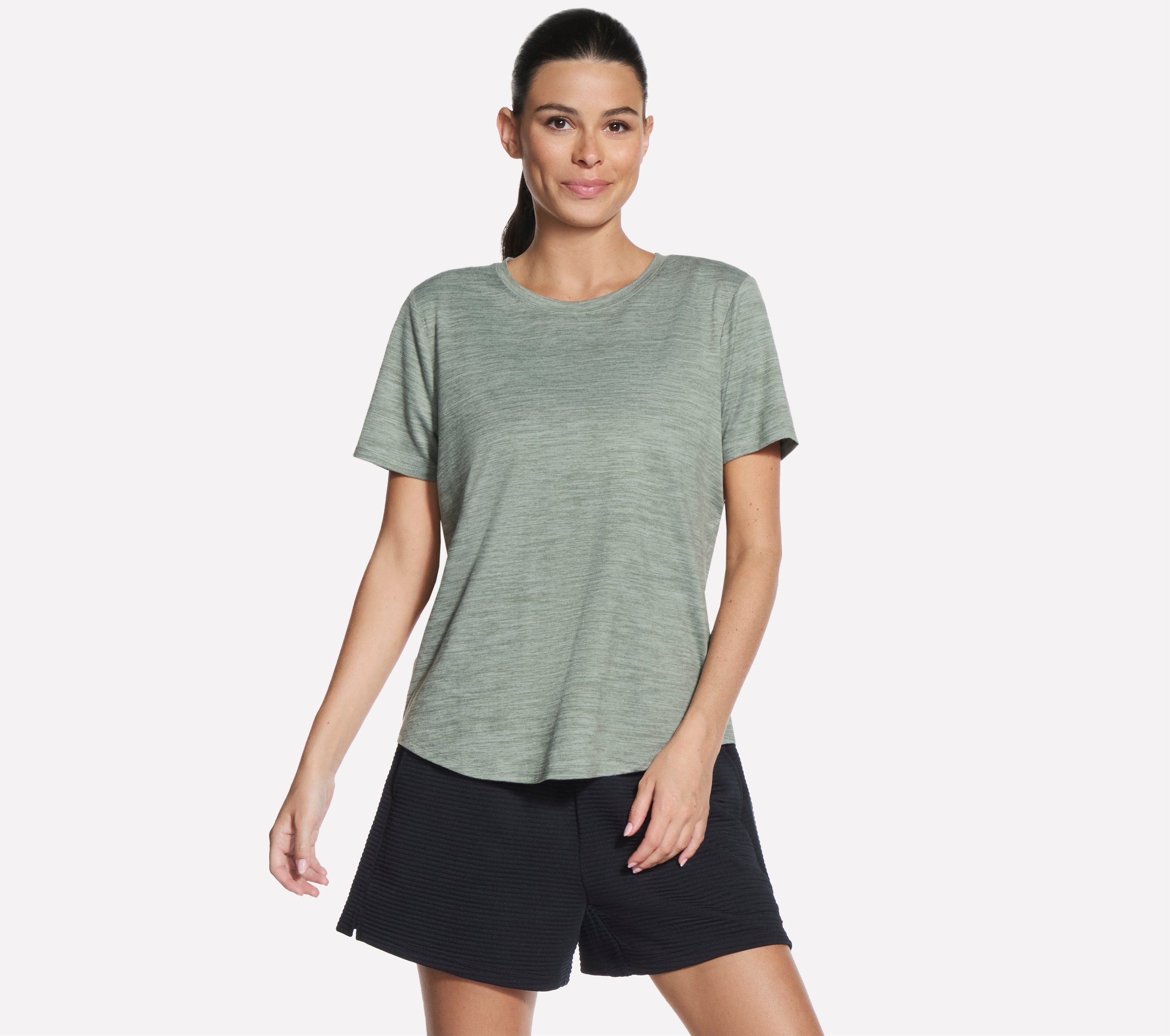 Skechers Funktionsshirt Women's Tshirt elastisches Material, aus Jersey, mit Rundhalsausschnitt, Kurzarm
