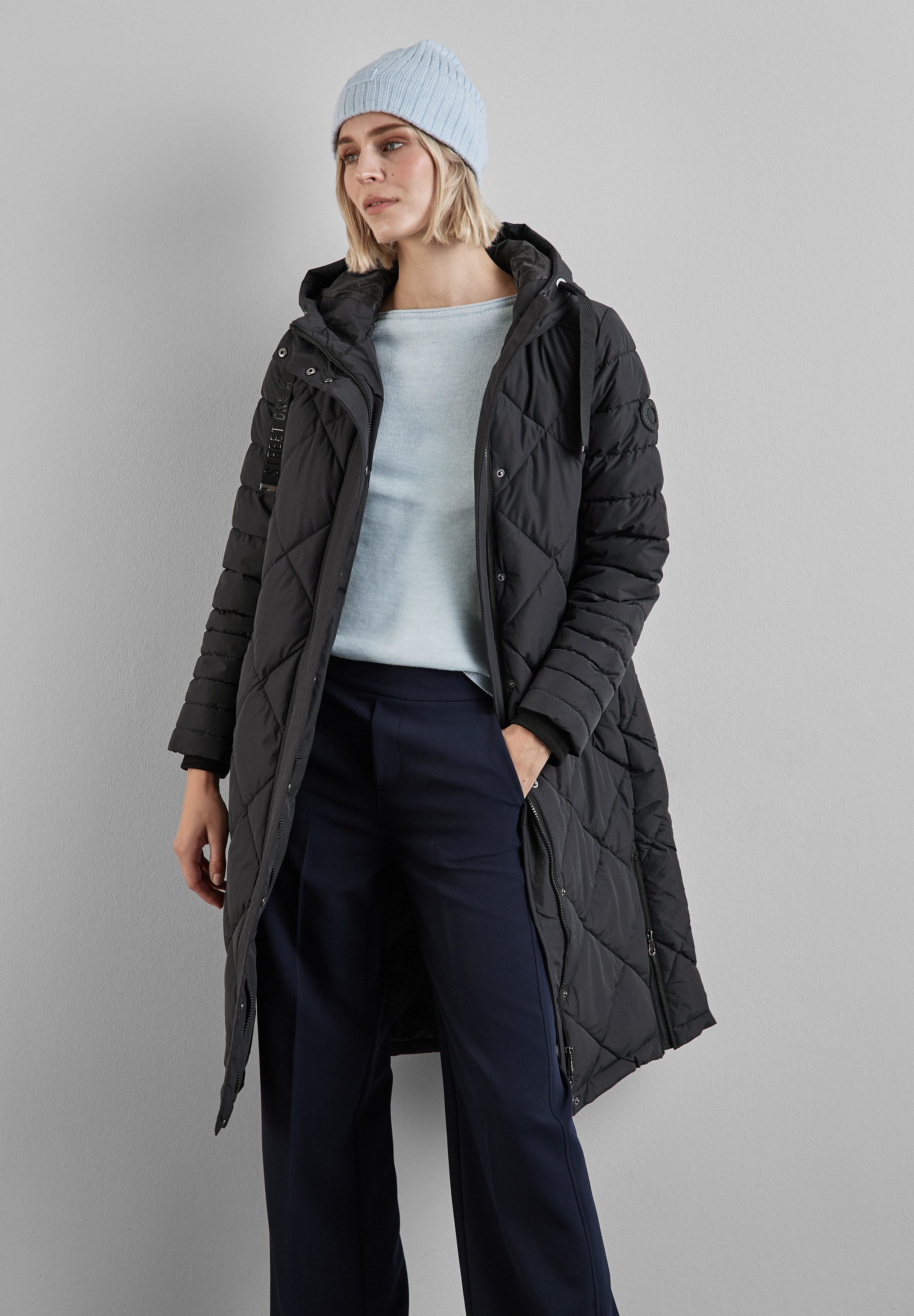 STREET ONE Steppjacke mit Kapuze mit Tunnelzugband