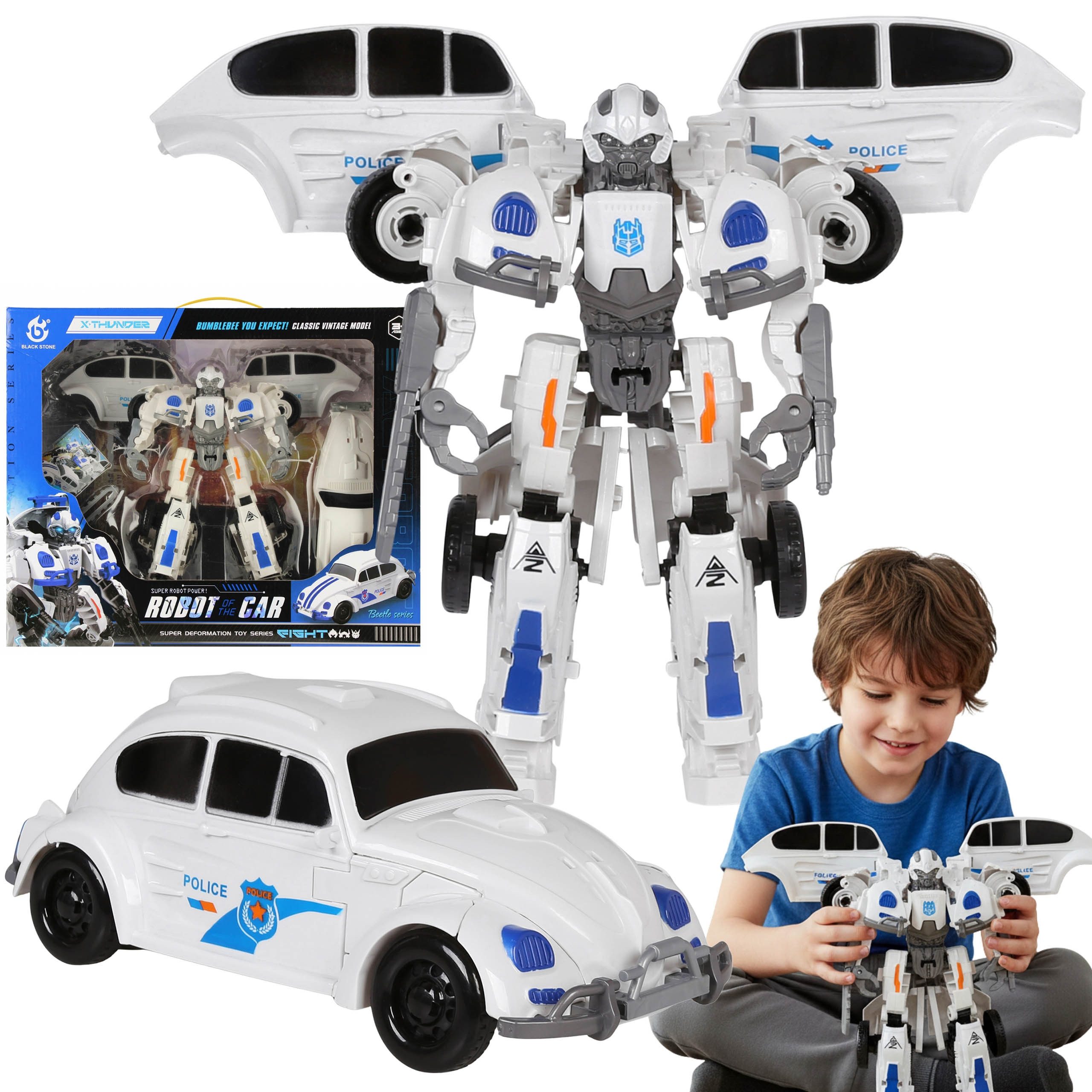 Sarcia.eu Spielzeug-Auto Transformierbarer Polizei ROBOT 2in1 Auto, Spielze günstig online kaufen