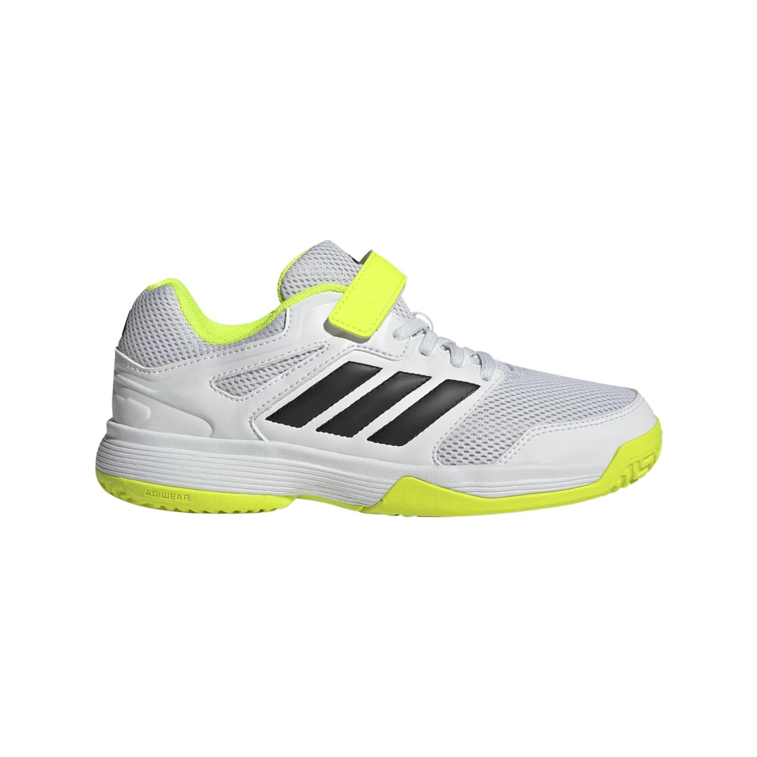 adidas Performance Hallen-Indoorschuhe Speedcourt Velcro weiss/lime Kinder Badmintonschuh – Bild 2 von 5