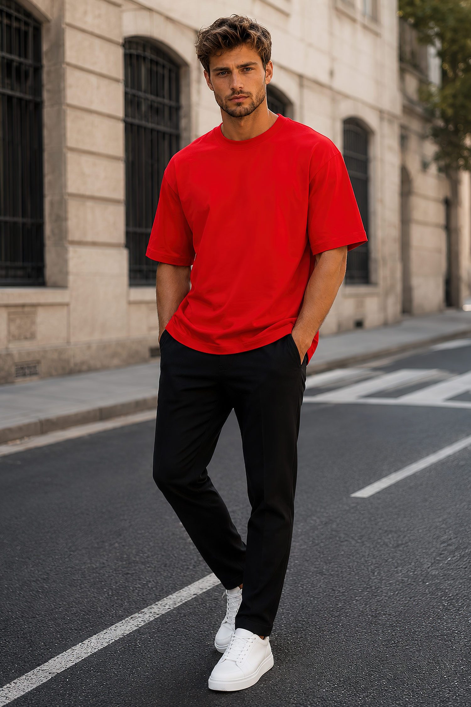 Reichstadt Oversize-Shirt Herren Relaxed Fit Kurzarmshirt 24RS058 in kräftigen Farben