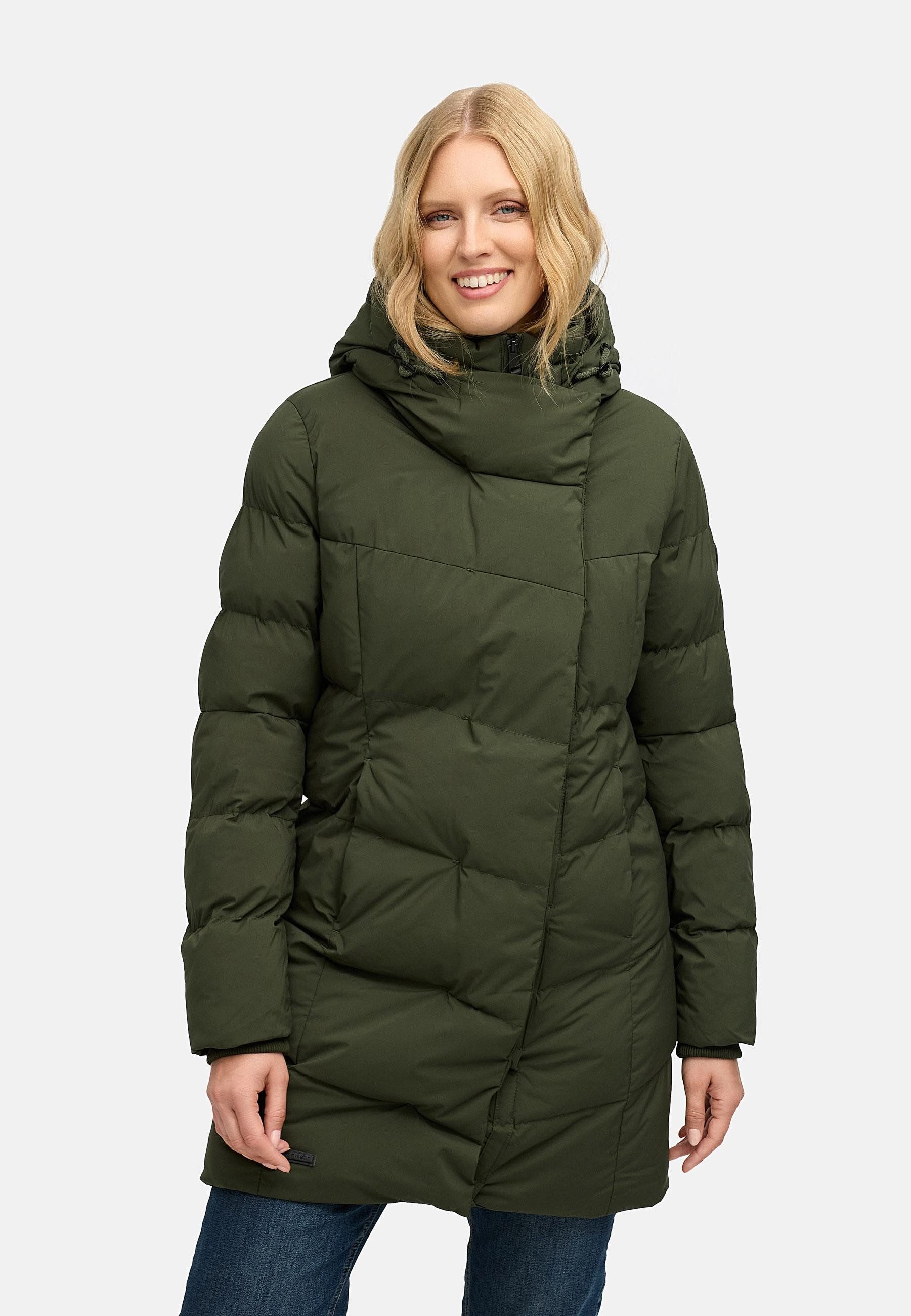 Ragwear Wintermantel Pavla Soft YOUMODO Wasserdichter Steppmantel mit Fleecekragen
