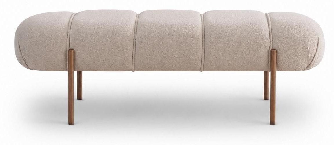 Xlmoebel Bettbank Beige gepolsterte Bettbank im modernen Design für Schlafzimmer (1-St), Made in Europa