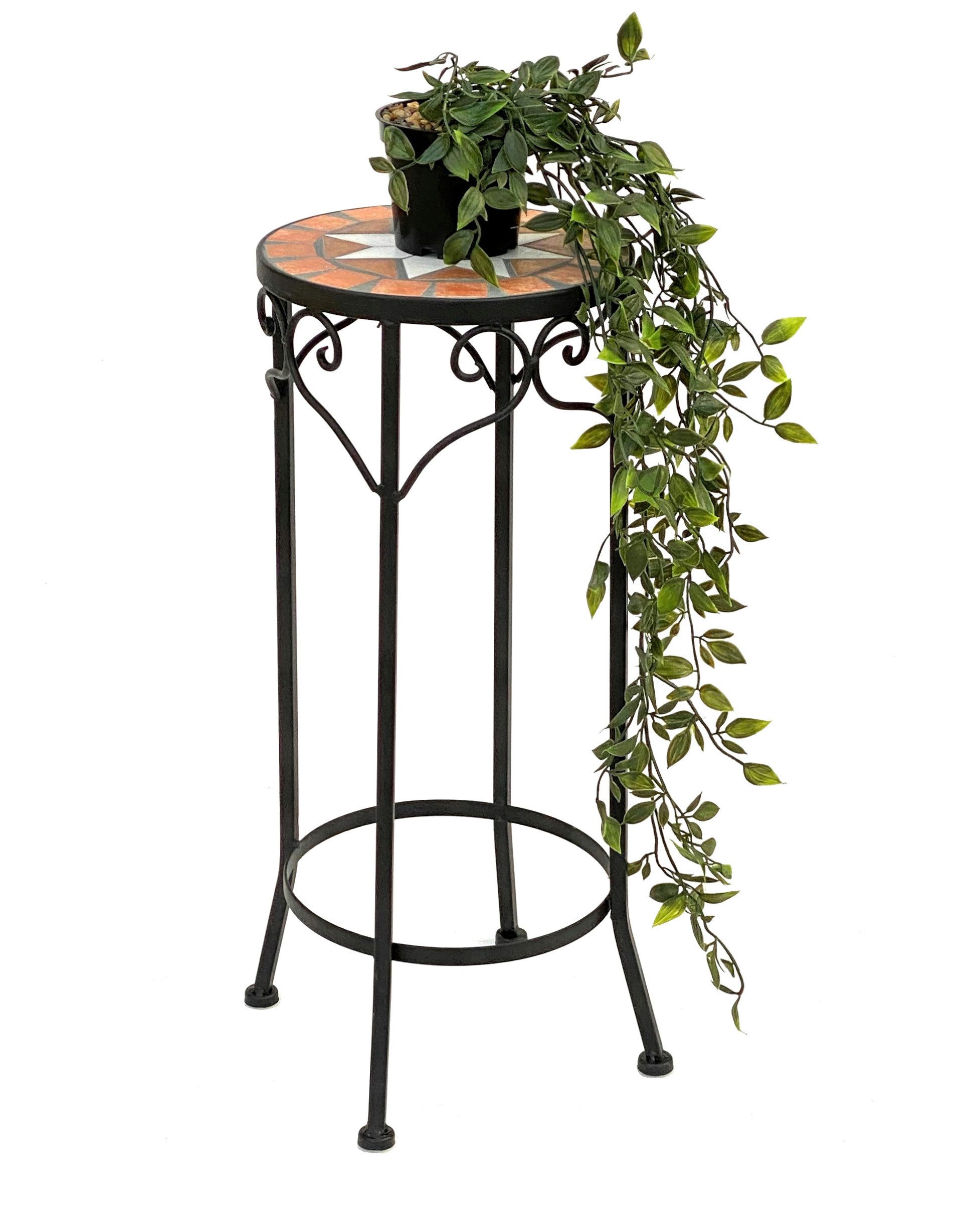 DanDiBo Blumenhocker Mosaik Rund Blumenständer 12011 Beistelltisch Pflanzenständer, Mosaiktisch