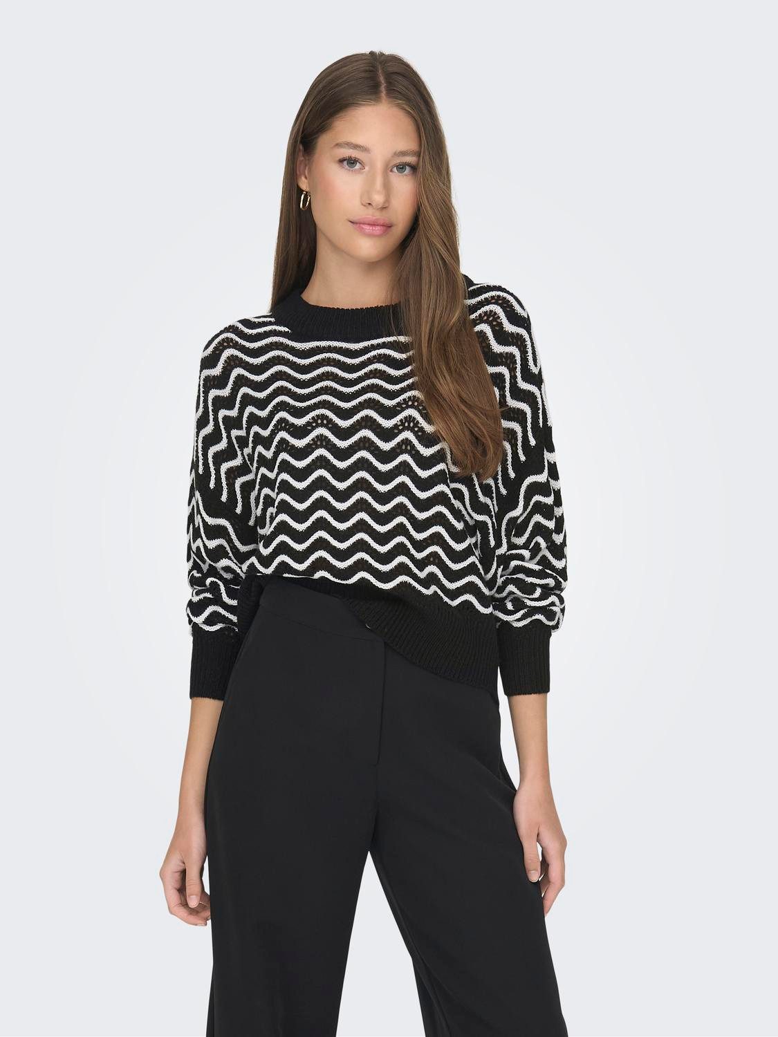 JDY Rundhalspullover JDYRITA L/S SHORT STRUC günstig online kaufen