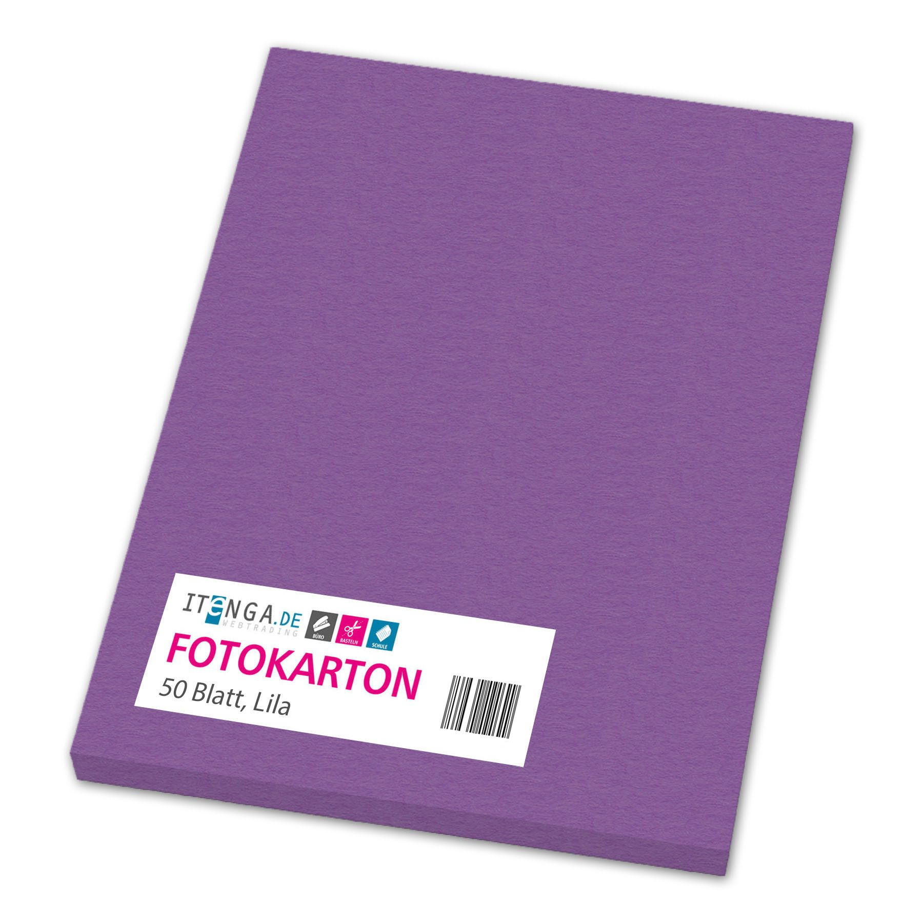 itenga Bastelkartonpapier itenga Fotokarton A4 LILA 50 Blatt 300 g/qm