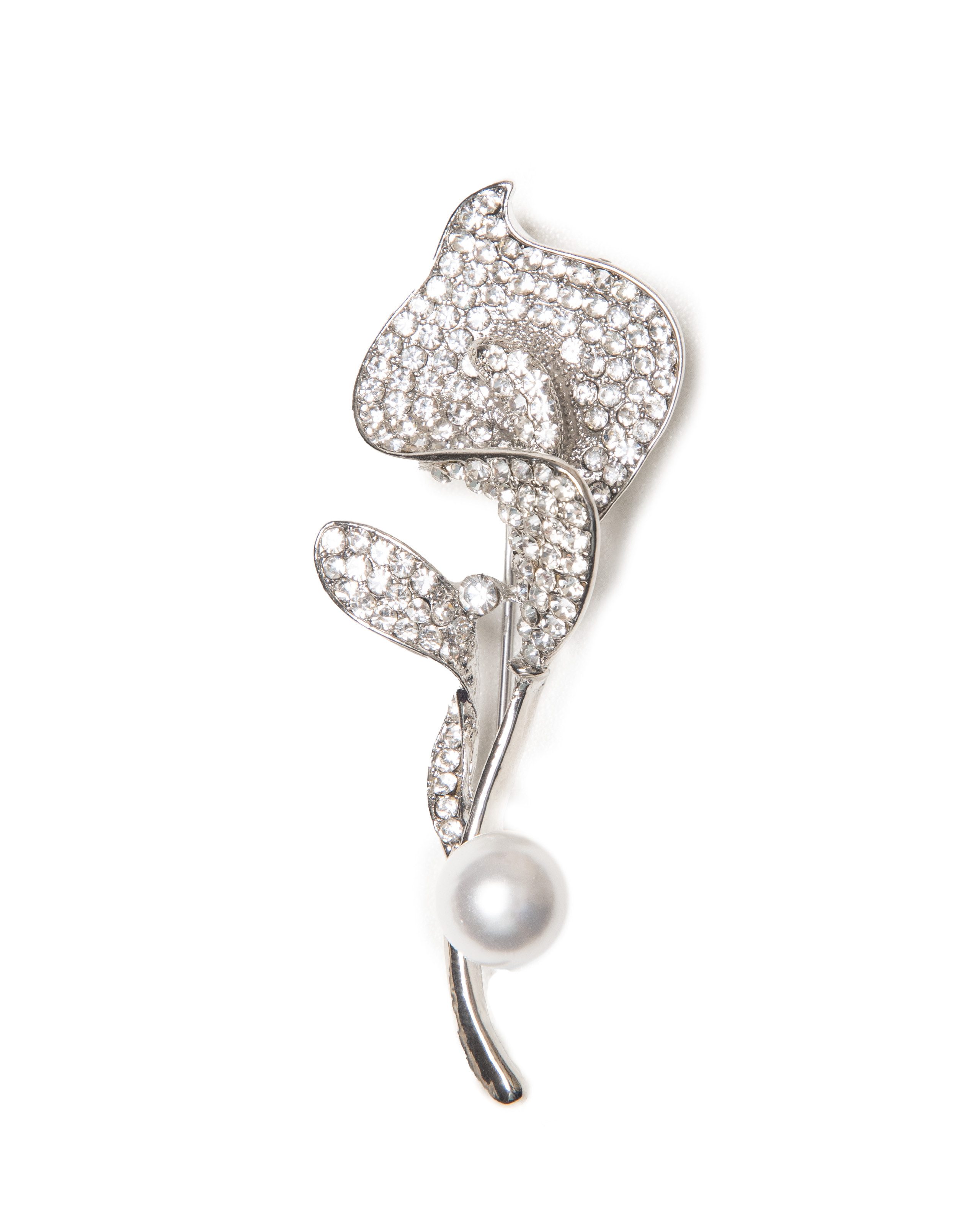MayTree Brosche "Calla", brillant (Stück, 1-tlg), Metallbrosche mit Strass günstig online kaufen