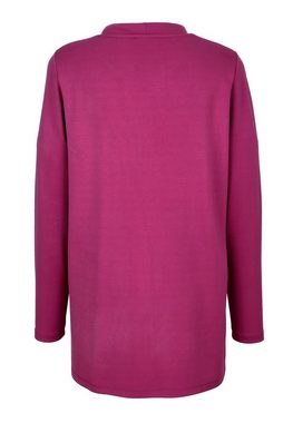 MIAMODA Longsleeve Langarmshirt Paillettendruck Stehkragen