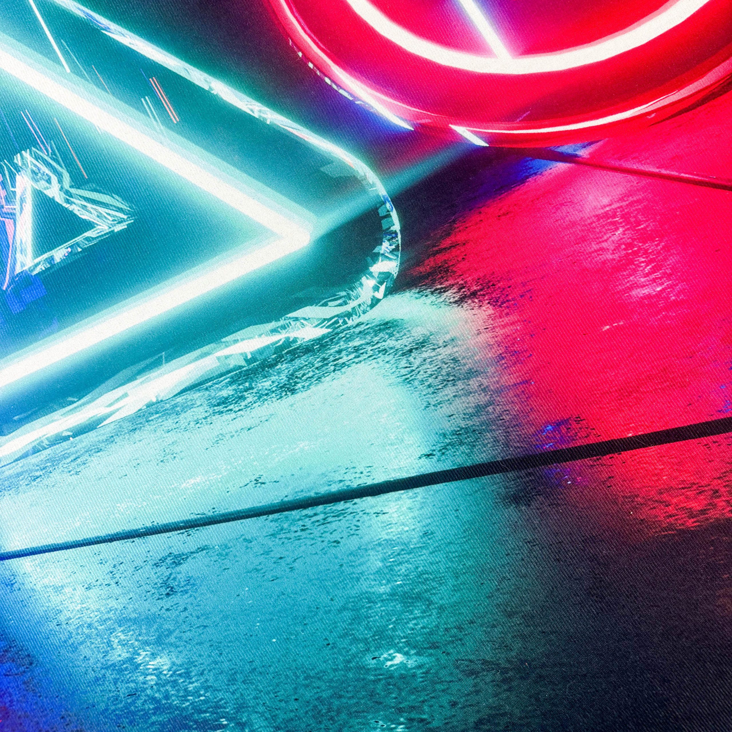 Carpetia Kinderteppich Gamingteppich Antirutsch im leuchtenden Symbolenmust günstig online kaufen