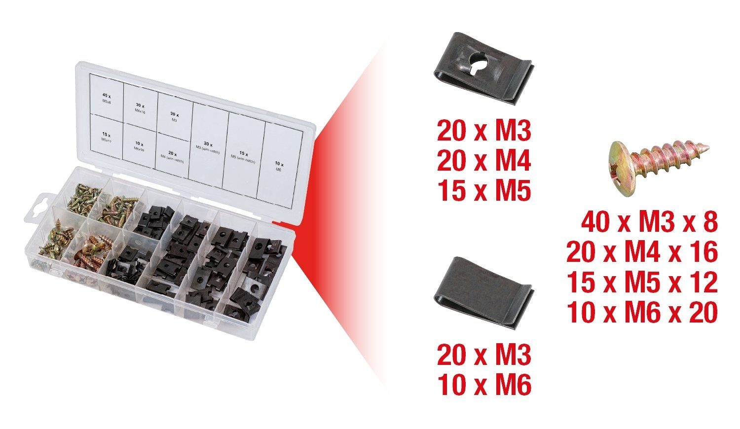 KS Tools Muttern Sortiment Karosseriemuttern & Schrauben 970.0530, 970.0530