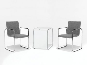 Mauser Sitzkultur Beistelltisch, klein-er Designer Couch-Tisch hoch, Loungetisch Bauhaus-stil, H: 67cm