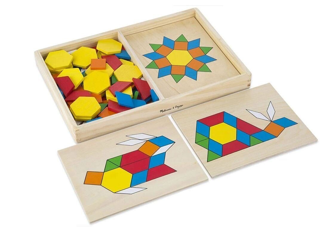 Melissa & Doug Lernspielzeug Kinder, Blocks Und Brettchen mit Vorlagen Mosa günstig online kaufen