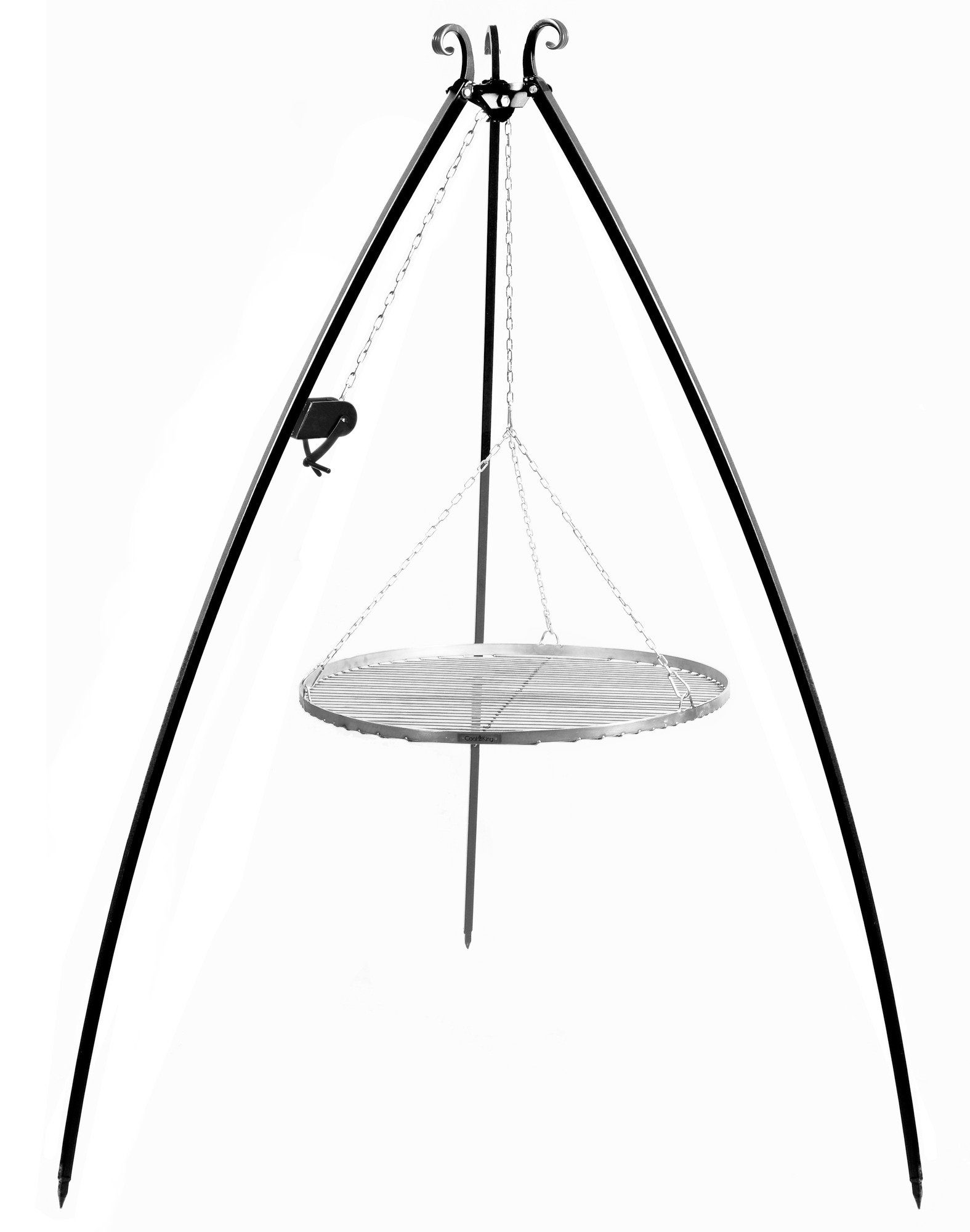 CookKing Holzkohlegrill Grill 200 cm - Grillrost Rohstahl 50 cm + Kurbel, Grill, Grill