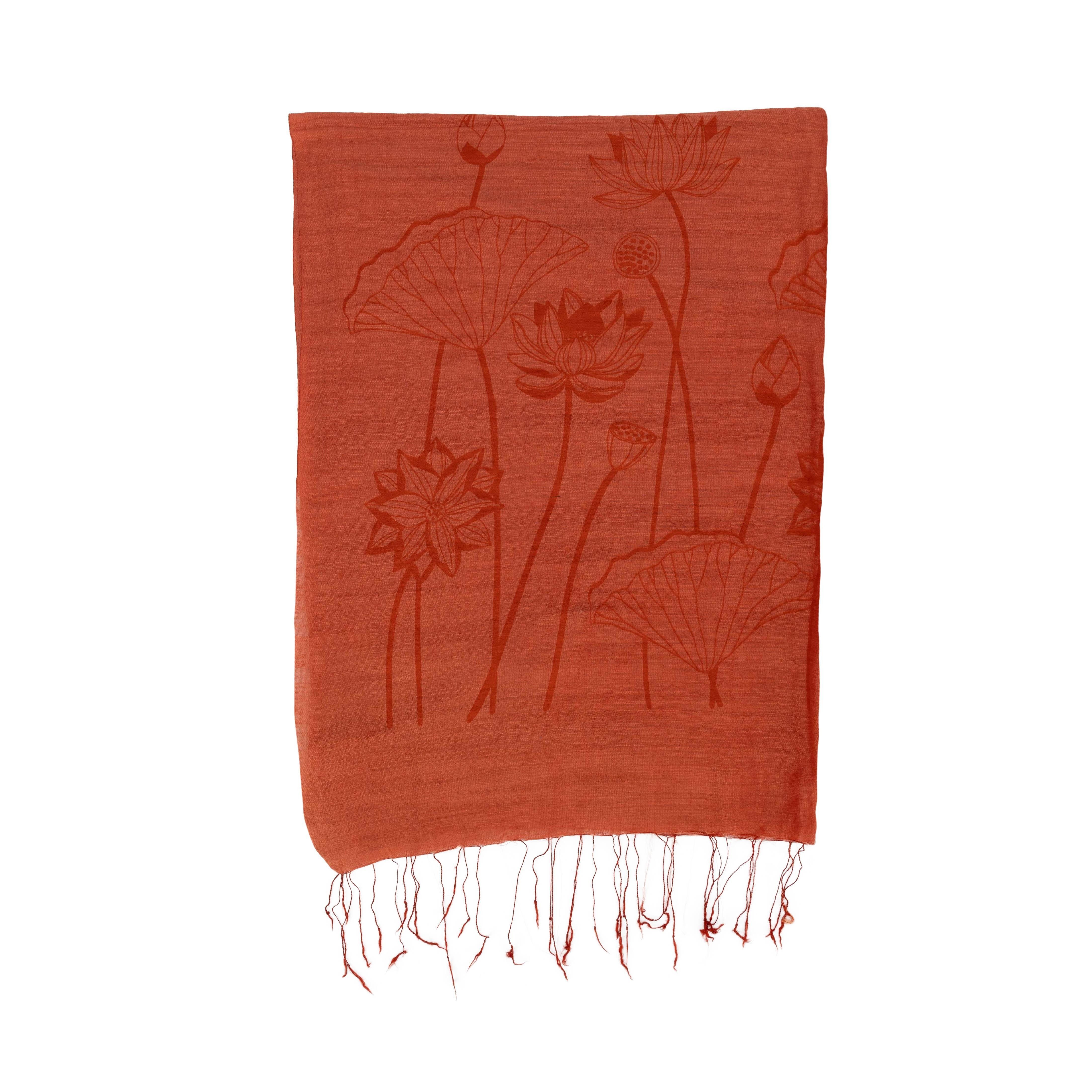 El Puente Seidenschal Schal "Lotus", Handmade, Fair Trade