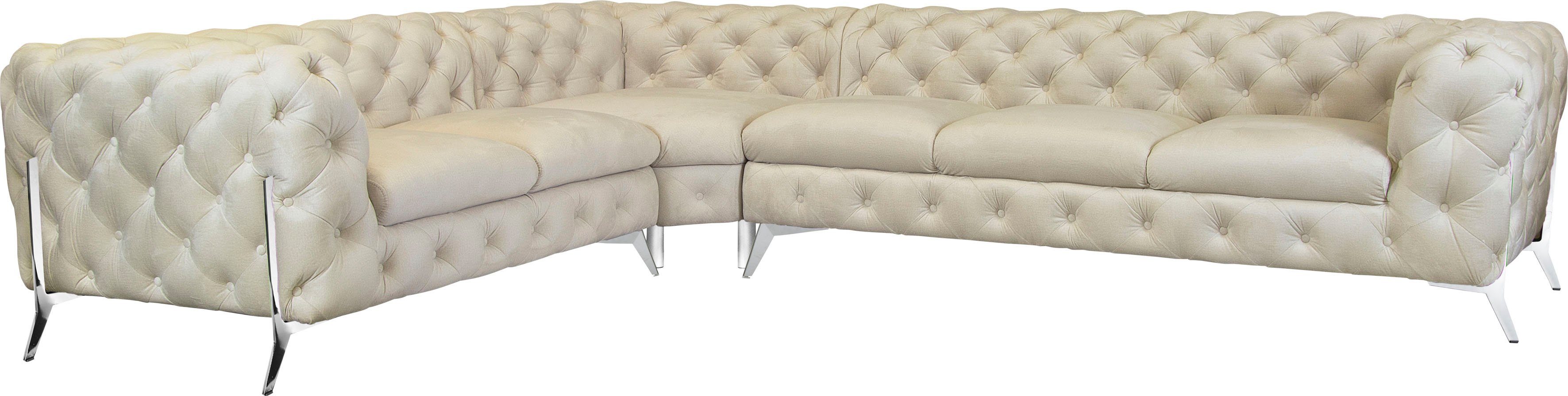 Leonique Chesterfield-Sofa Amaury L-Form, großes Ecksofa, günstig online kaufen