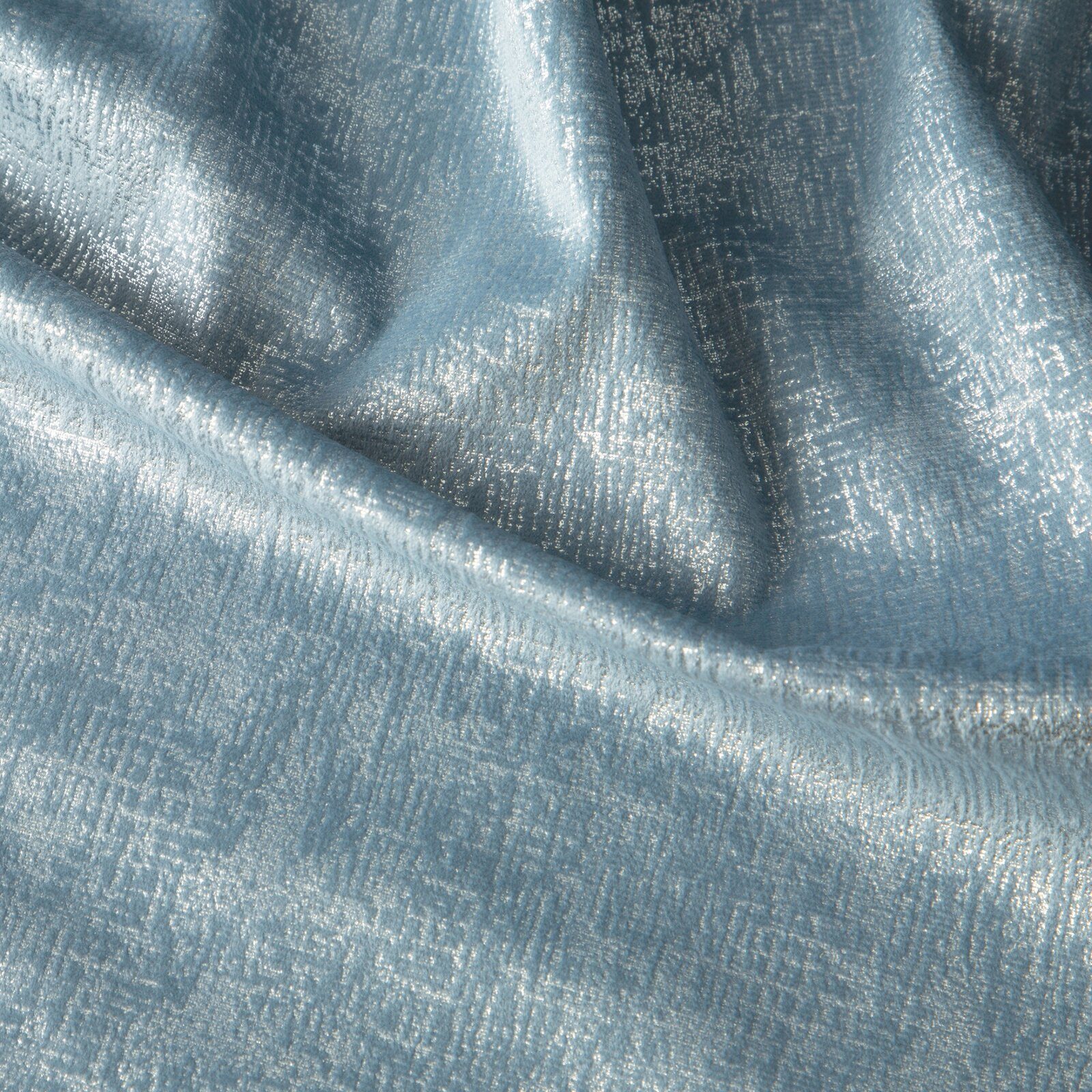 ZYPERN, Blickdicht, Vorhang blau Glanz, Silbernes Muster, Glamour Design91, 140x270, Kräuselband,