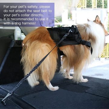 BOTC Sicherungsgurt Der hunde-sicherheitsgurt,Der hunt, der den sicherheitsgurt, (Hundesicherheitsgurt 3 in 1, Autohundegeschirr Hundeleine), mit verstellbarem elastischem Stoßdämpfungs-Sicherheitsgurt
