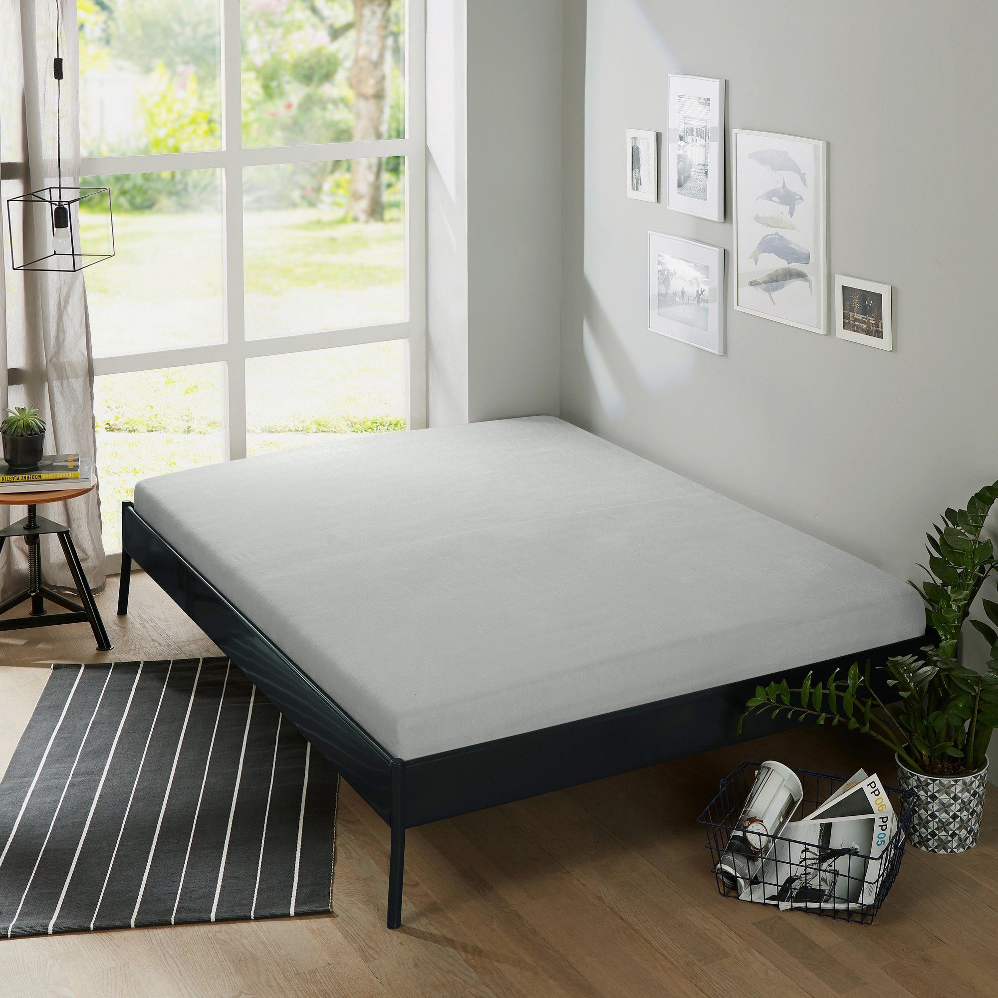 Erwin Müller Spannbettlaken Spannbettlaken "Erding", Frottee, Gummizug: Rundumgummi, (1 Stück), Frottee-Stretch Uni