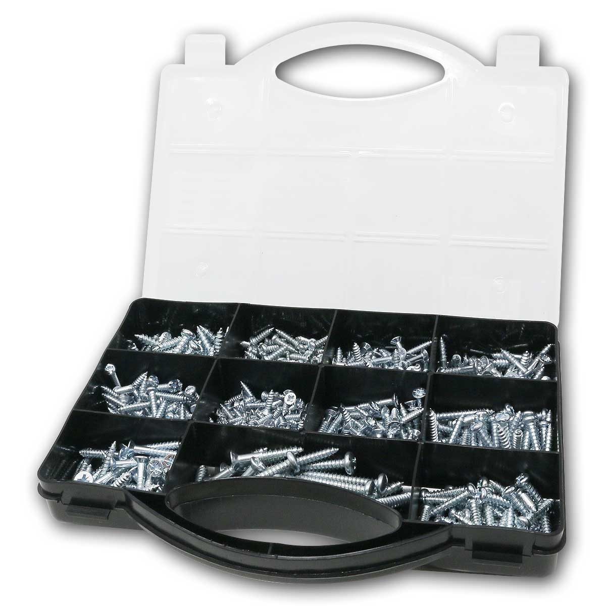 world-trading-net Schrauben-Set Holz- & Blechschrauben-Sortiment 550-teilig in Box