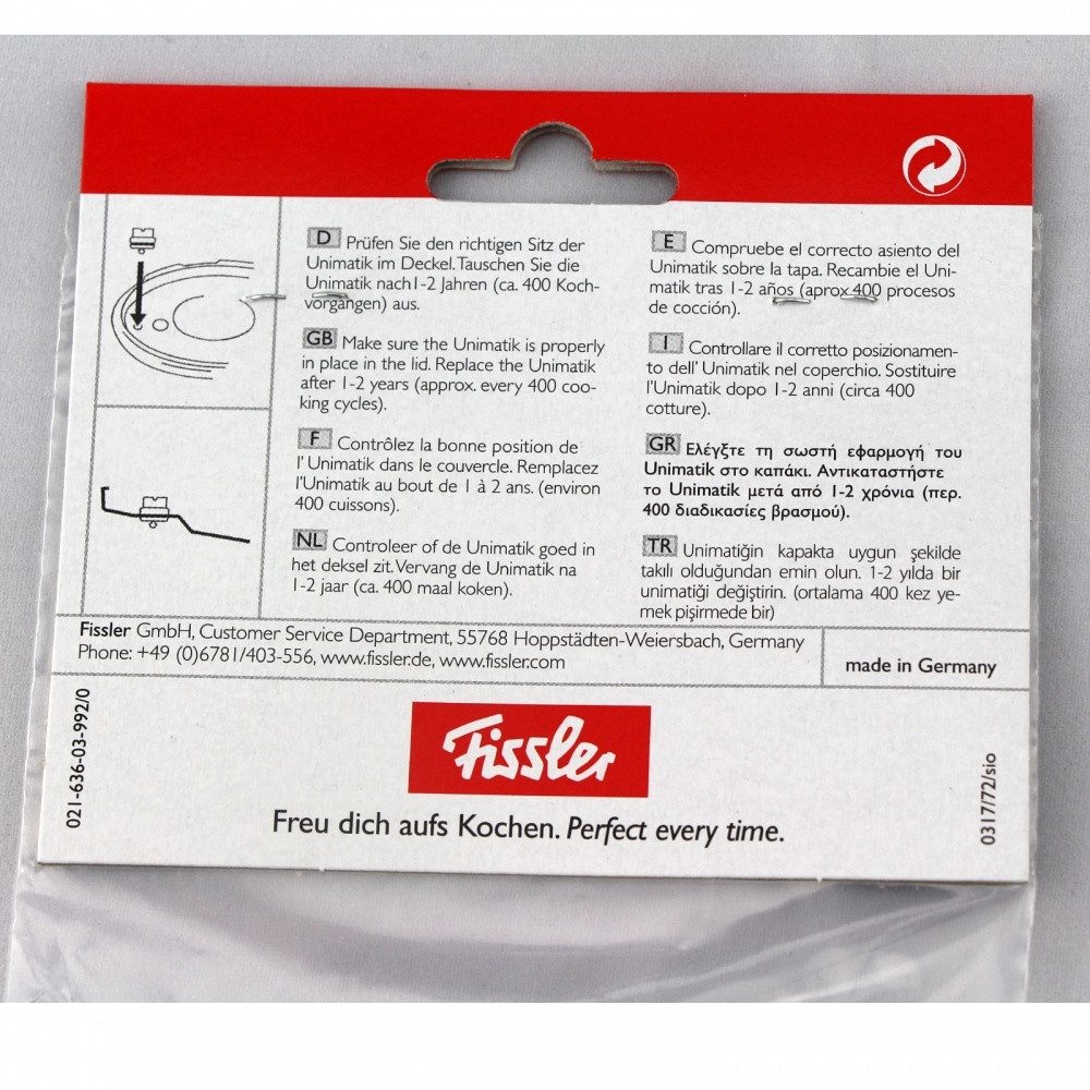 Fissler Dichtungsring Fissler Unimatik Ventil Schnellkochtopf vitavit royal, vitaquick alt