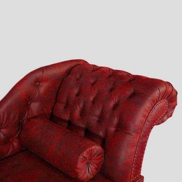 JVmoebel Chaiselongue Chaiselongues Chesterfield Rot Liege Chaise Textil Sofa Relax SOFORT, 1 Teile, Made in Europa
