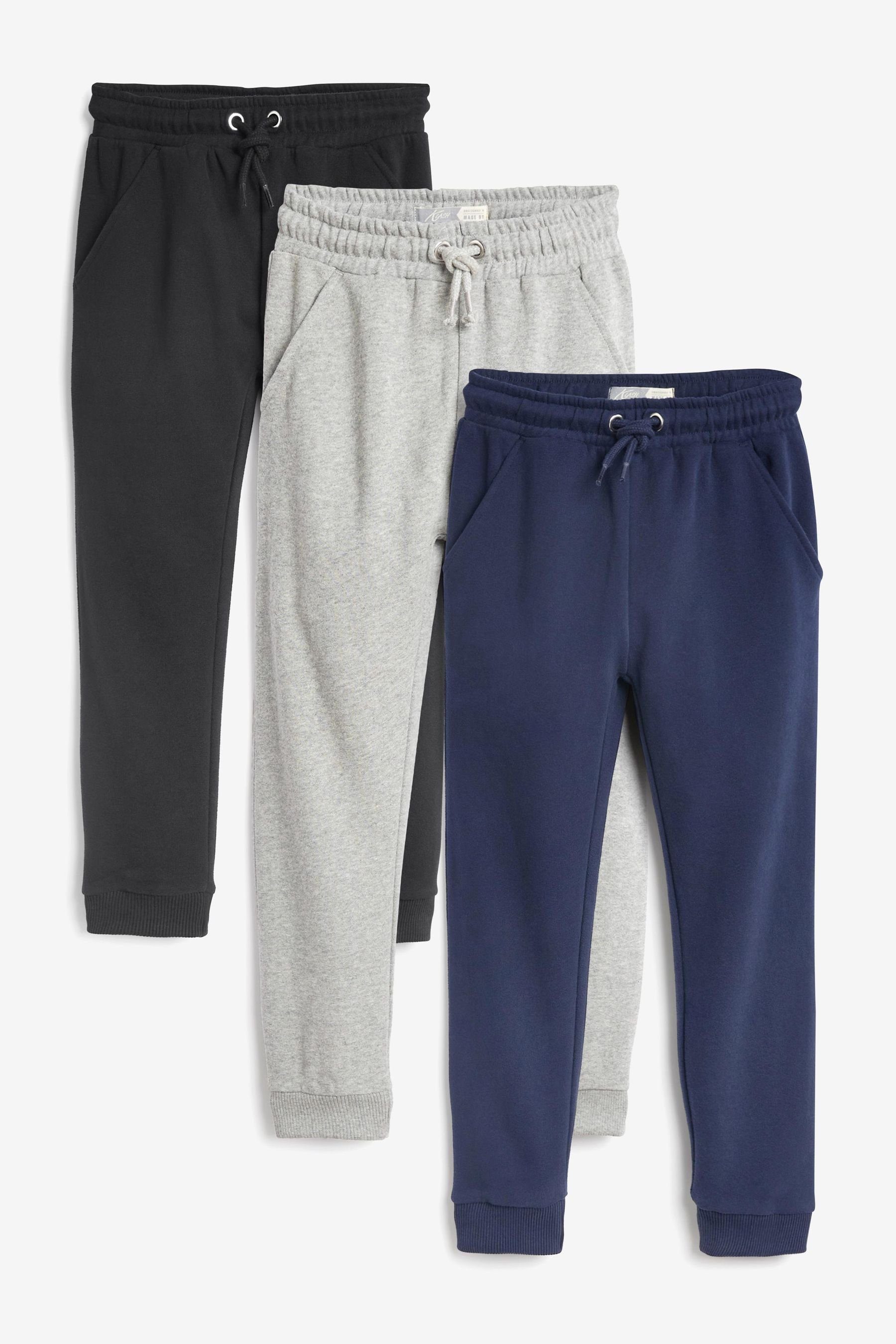 Blue/Grey/Black Next (3-tlg) Jogginghose Jersey-Jogginghose, Navy Weiche 3er-Pack