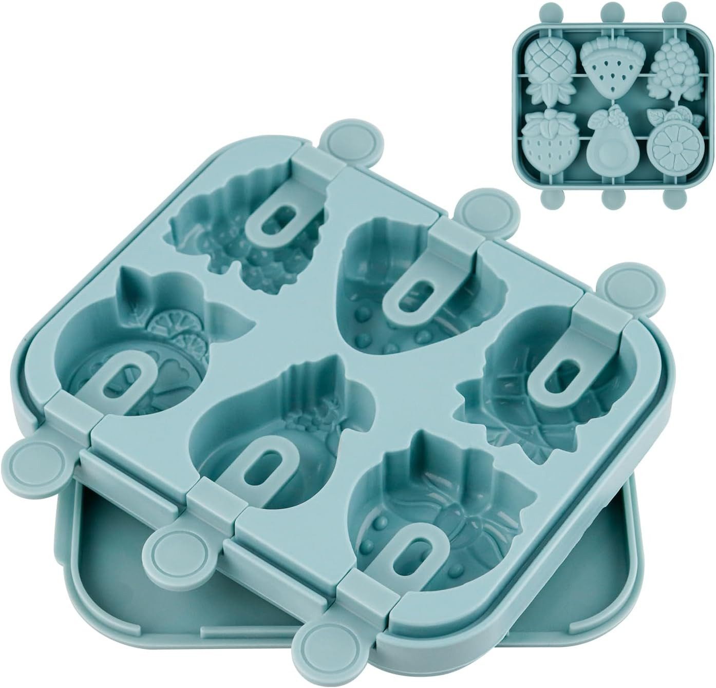 FELIXLEO Eisform Eisformen Silikon Eis am Stiel Formen DIY Ice Mold Blau