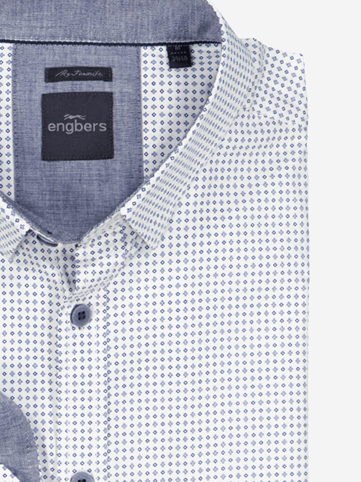 Engbers Langarmhemd Herren Hemd "My Favorite", Saphirblau