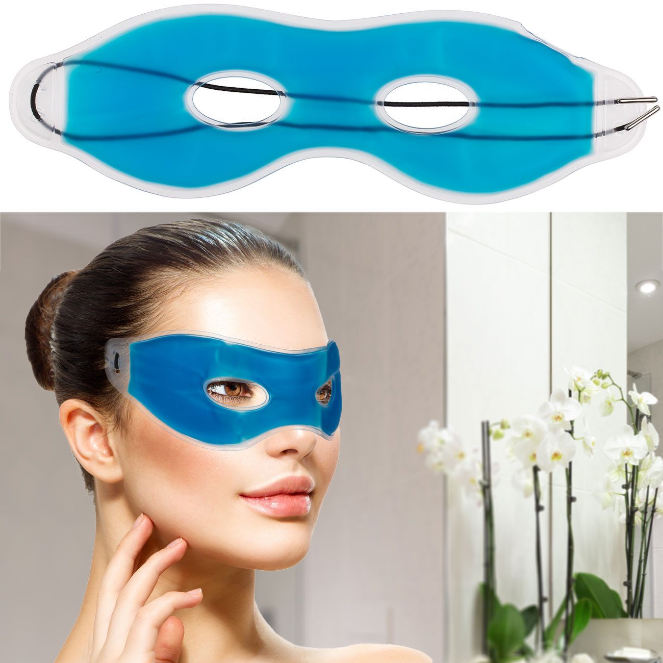 Out of the Blue Augenmaske Kühlende Gel-Augenmaske für Kaltanwendung, Wellness-Maske in Blau, 1-tlg., 1er-Set (CH8429) & 2er-Set (CH8430), Wiederverwendbare Gel-Augenmaske zur Kühlung & Entspannung