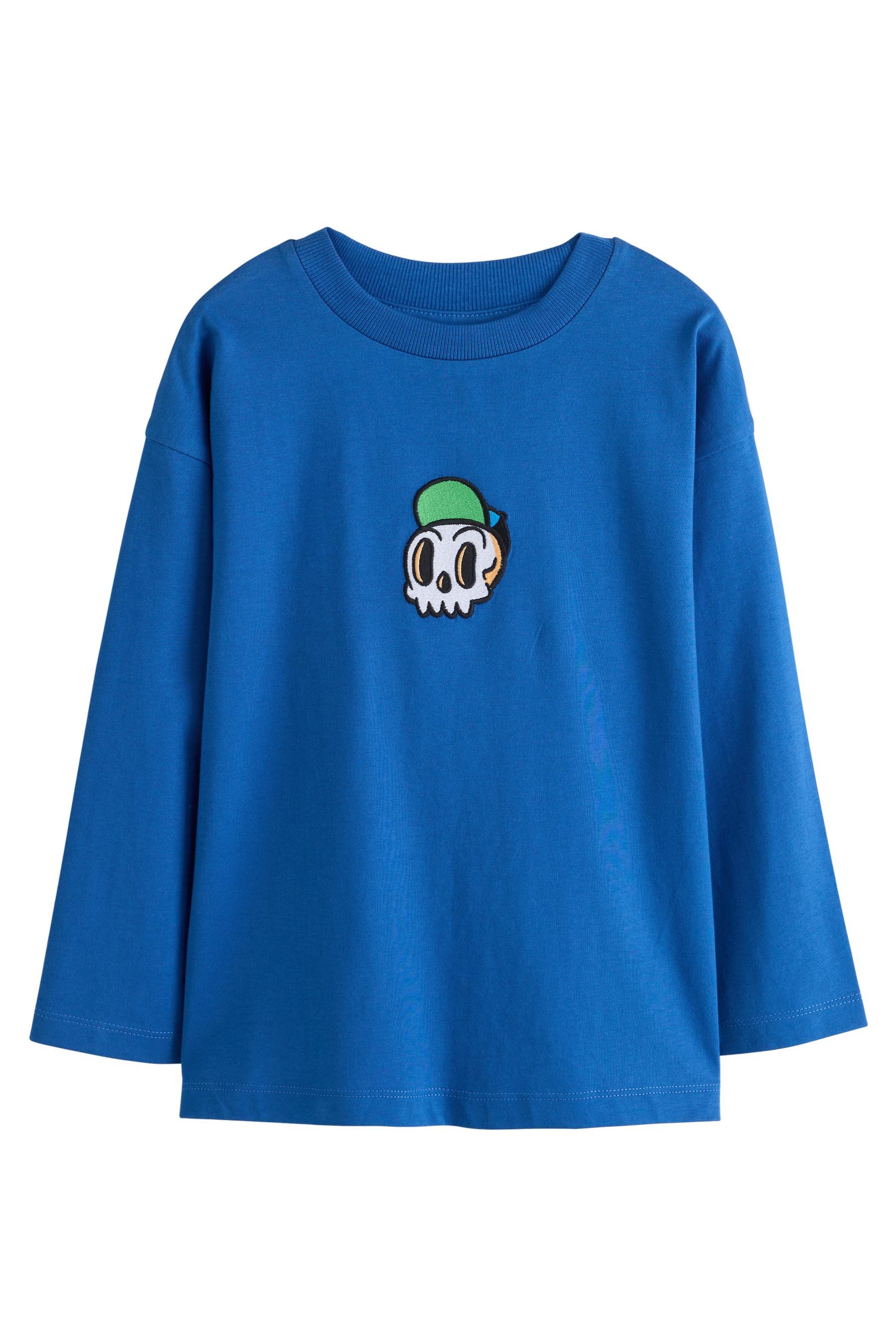 Next Langarmshirt Relaxed Fit Langarmshirt mit Print aus Baumwolle (1-tlg)